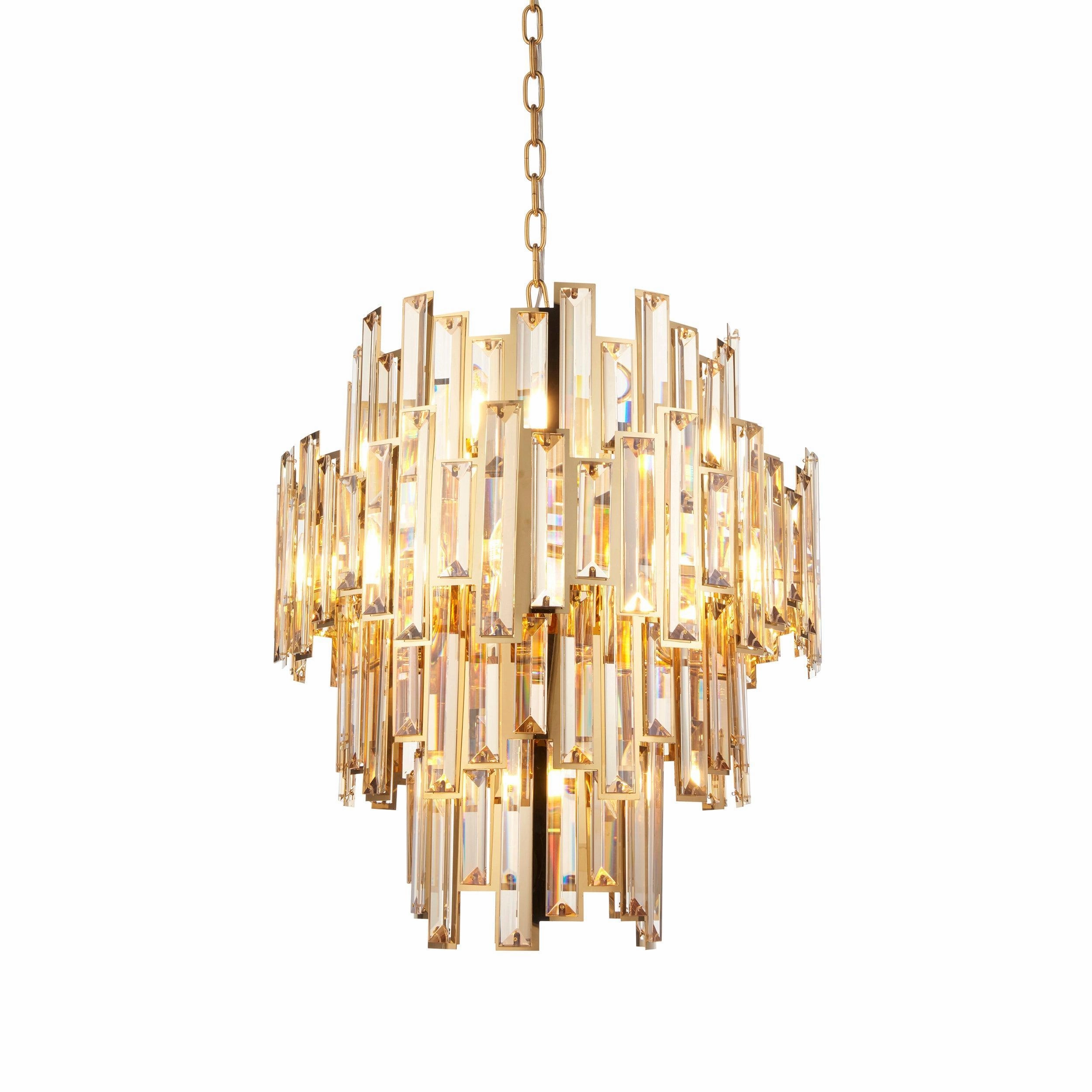 Viviana 12 Light Gold & Champagne Crystal Ceiling Pendant