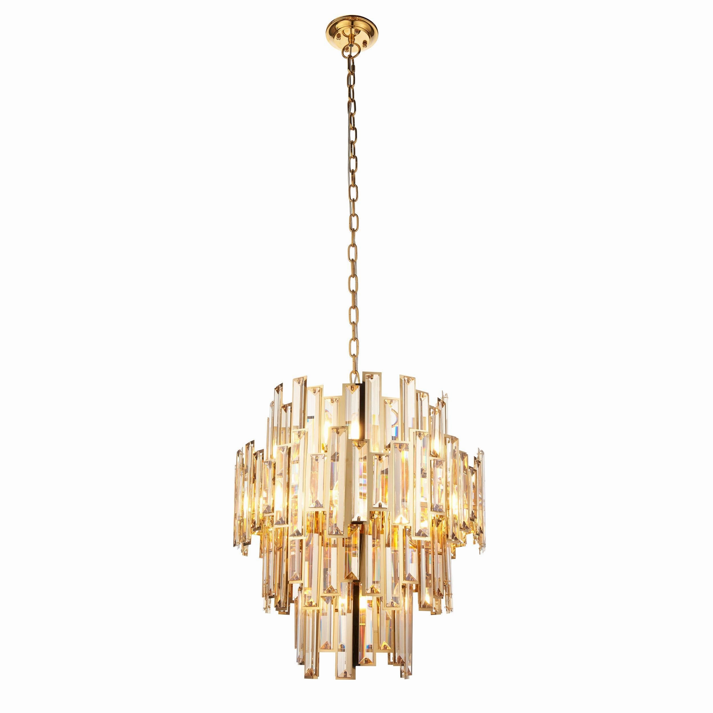 Viviana 12 Light Gold & Champagne Crystal Ceiling Pendant