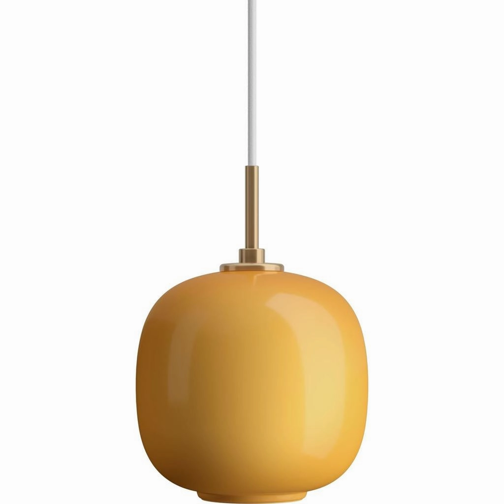 VL45 RADIOHUS PENDEL 175 GLOSSY AMBER GLAS - LOUIS POULSEN
