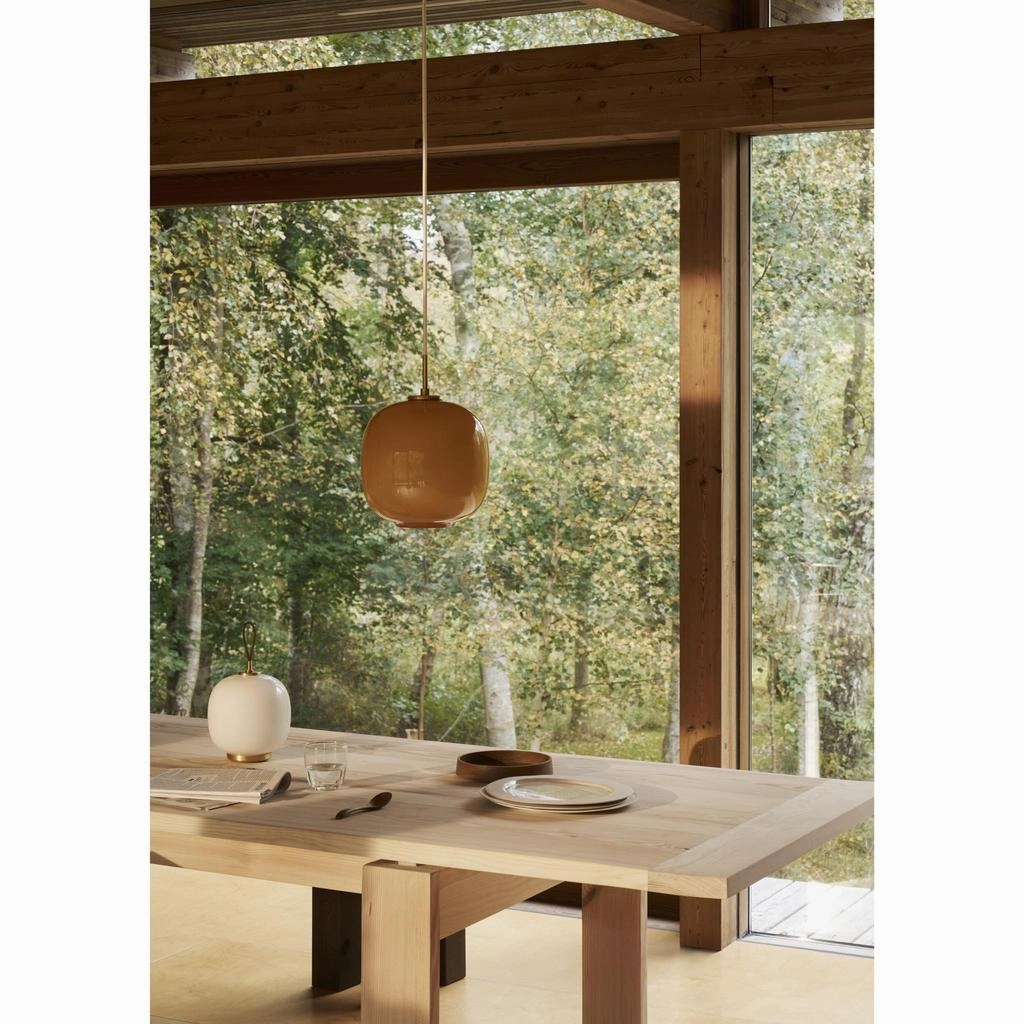 VL45 RADIOHUS PENDEL 175 GLOSSY AMBER GLAS - LOUIS POULSEN