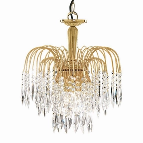 Waterfall 3 Light Gold Clear Crystal Ceiling Pendant minimalist ceiling light