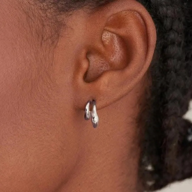 Wave Double Hoop Stud Earrings E044-04H Ania Haie Jewellery