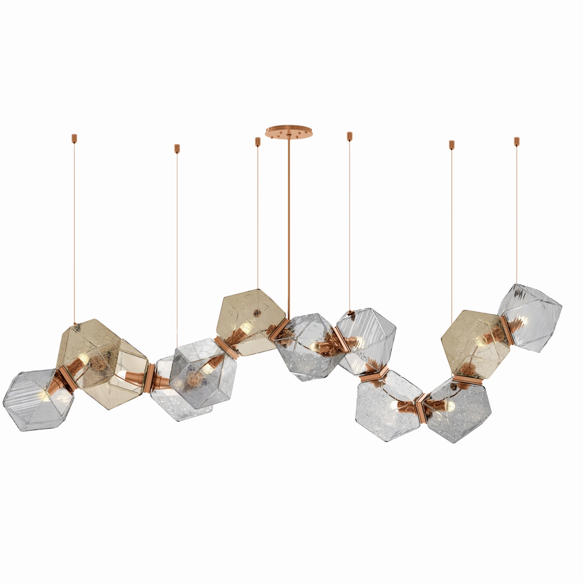 Welles Glass Long Chandelier 12