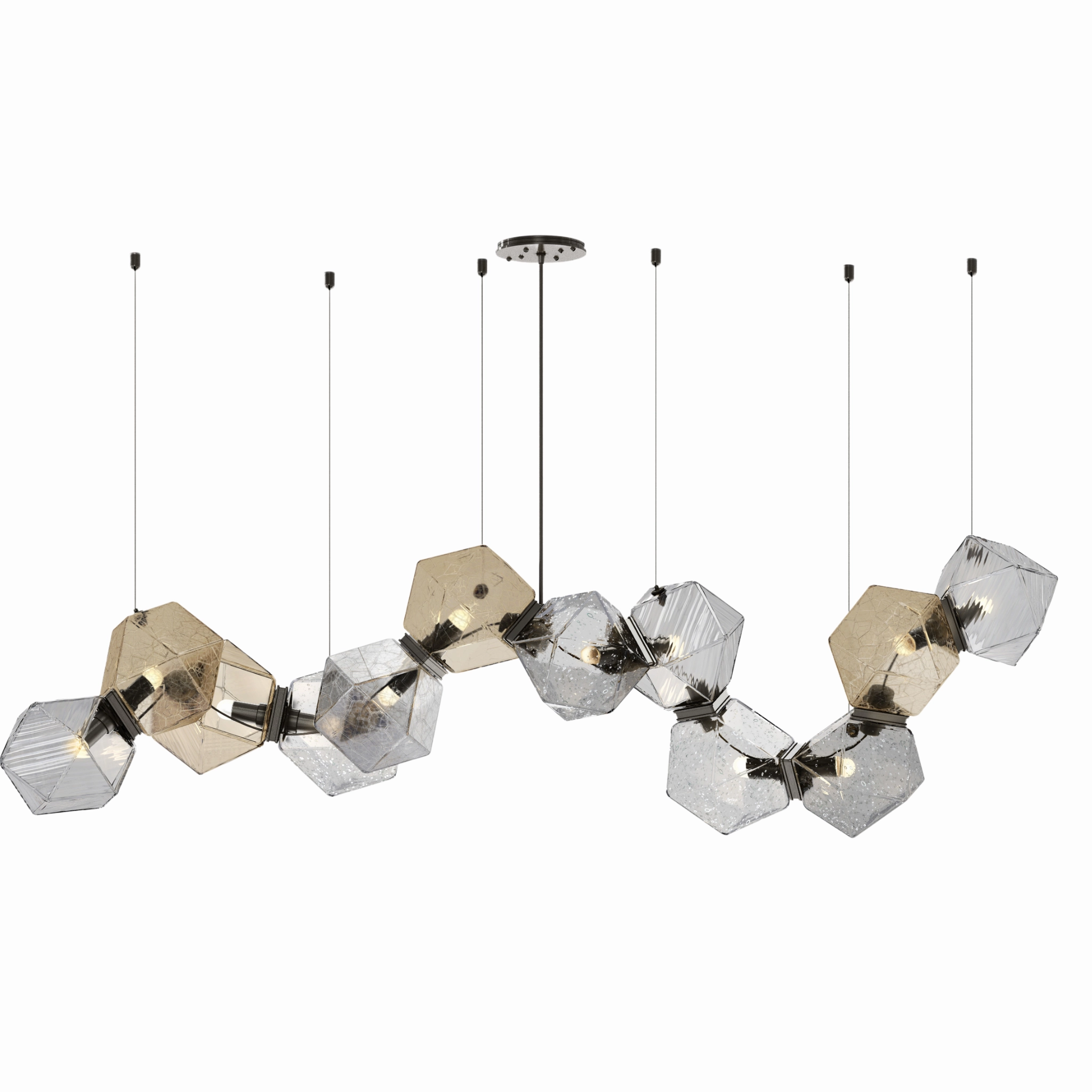 Welles Glass Long Chandelier 12 rechargeable bedside light
