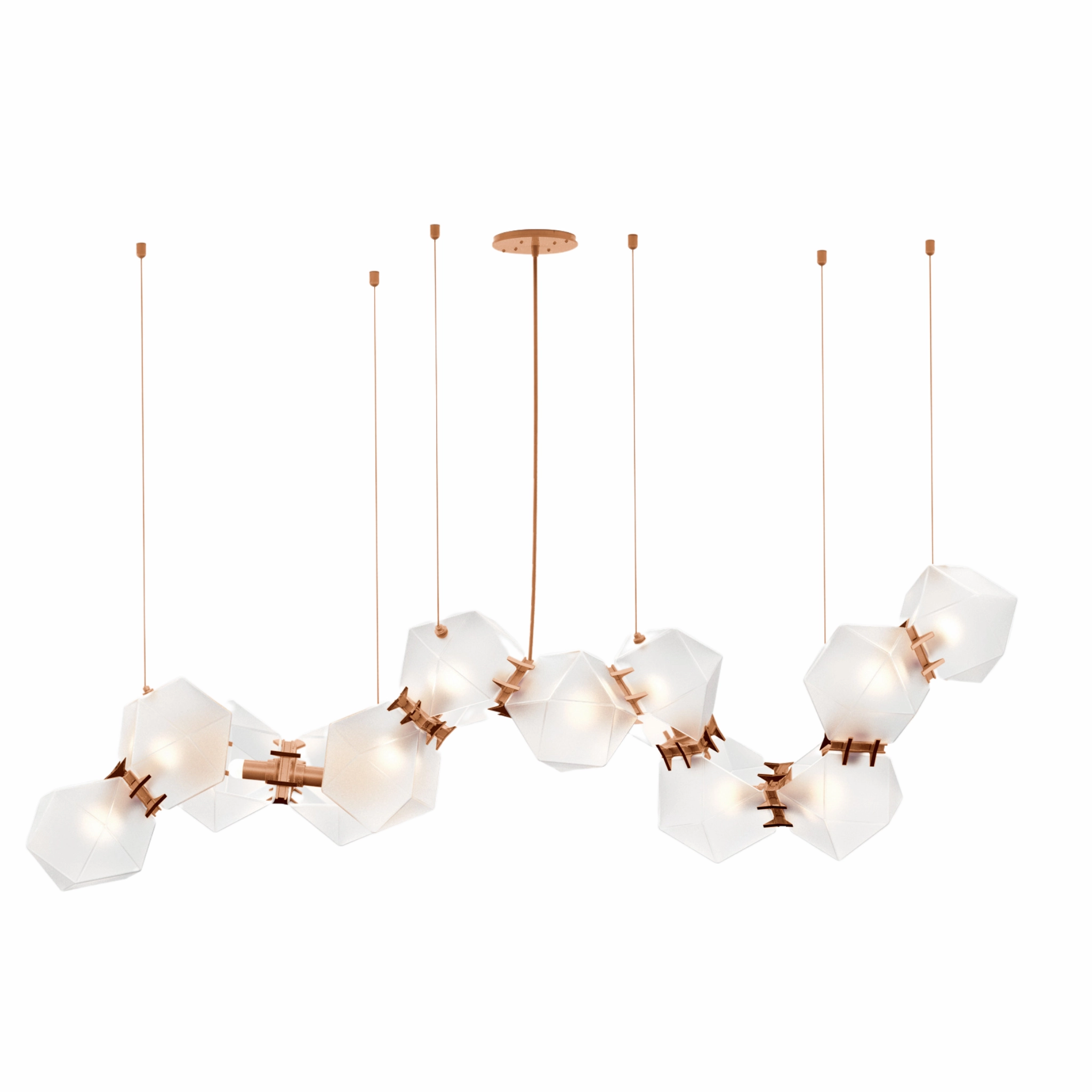 Welles Glass Long Chandelier 12