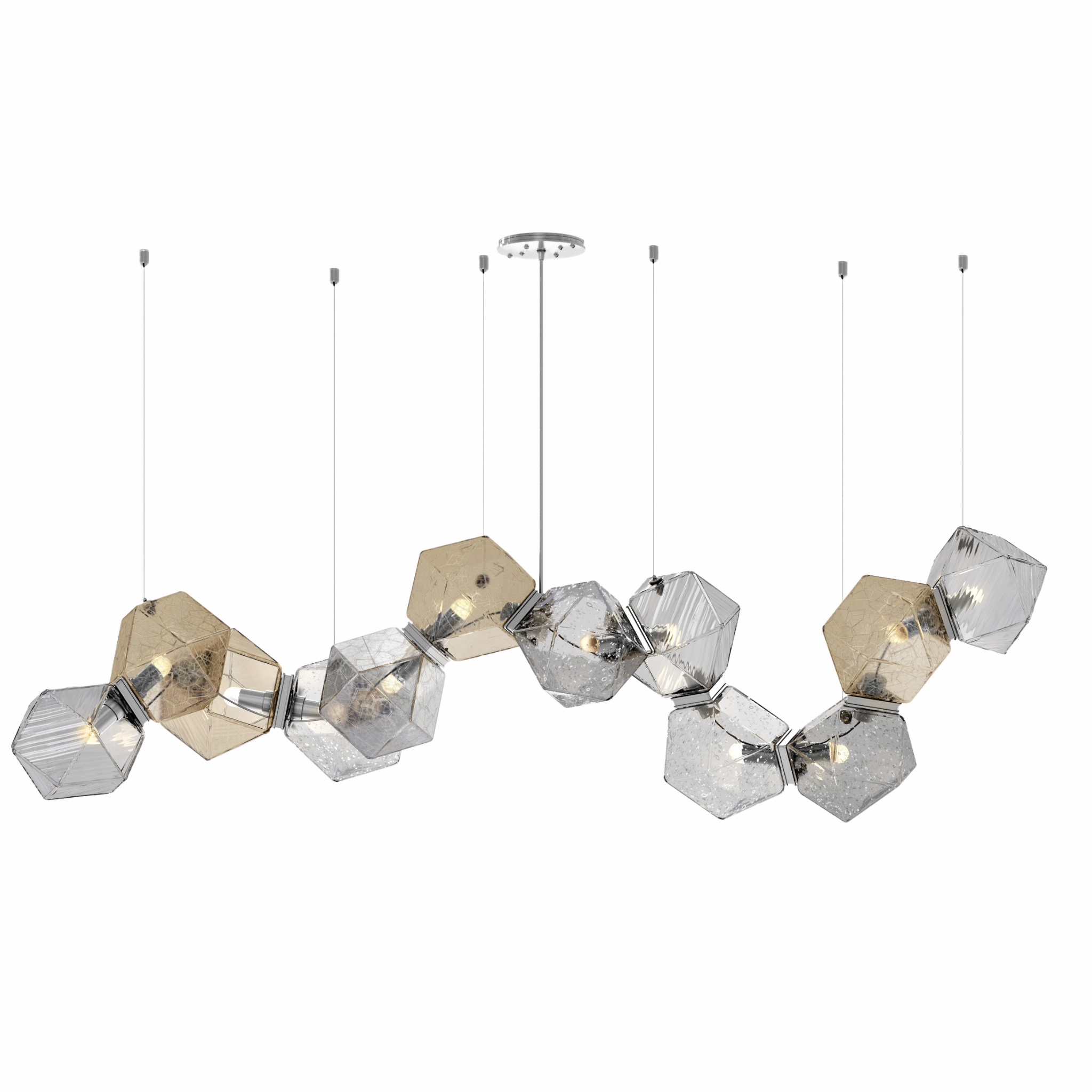 Welles Glass Long Chandelier 12
