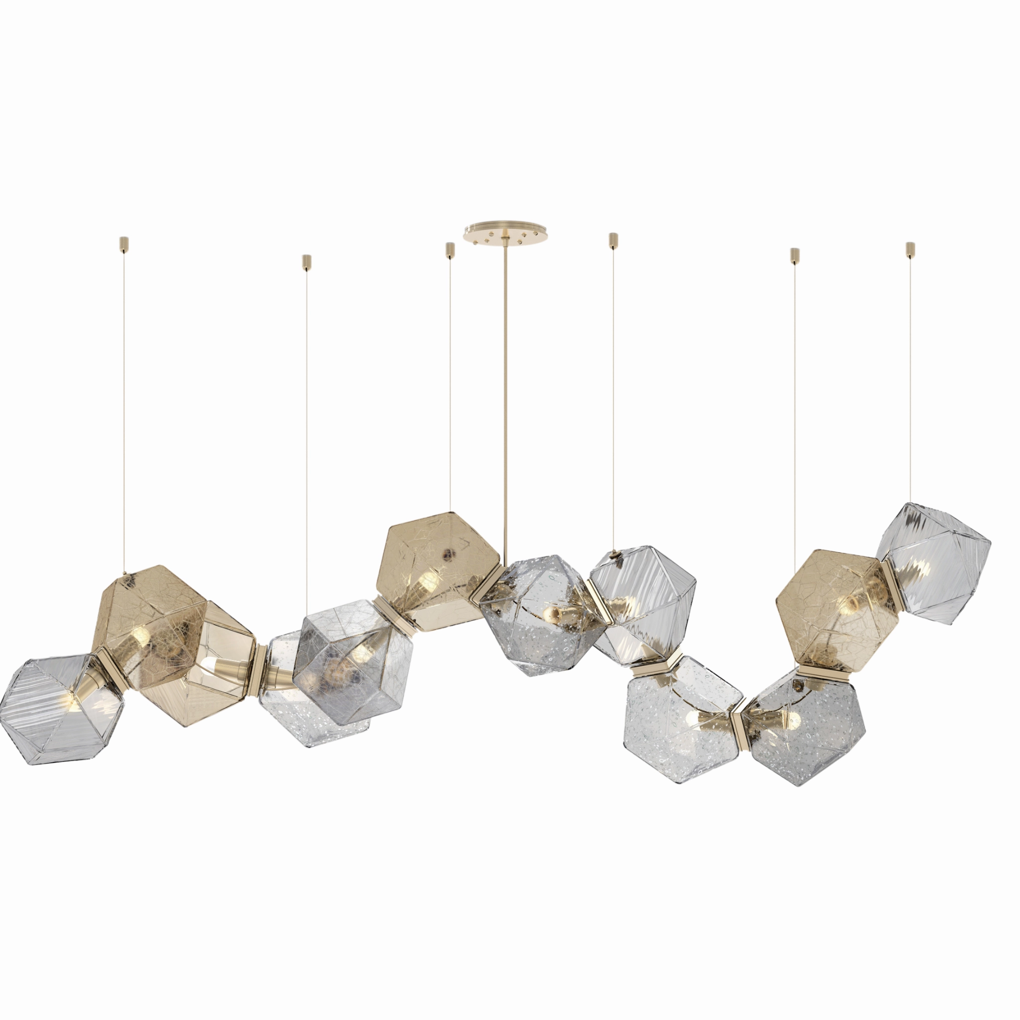 Welles Glass Long Chandelier 12