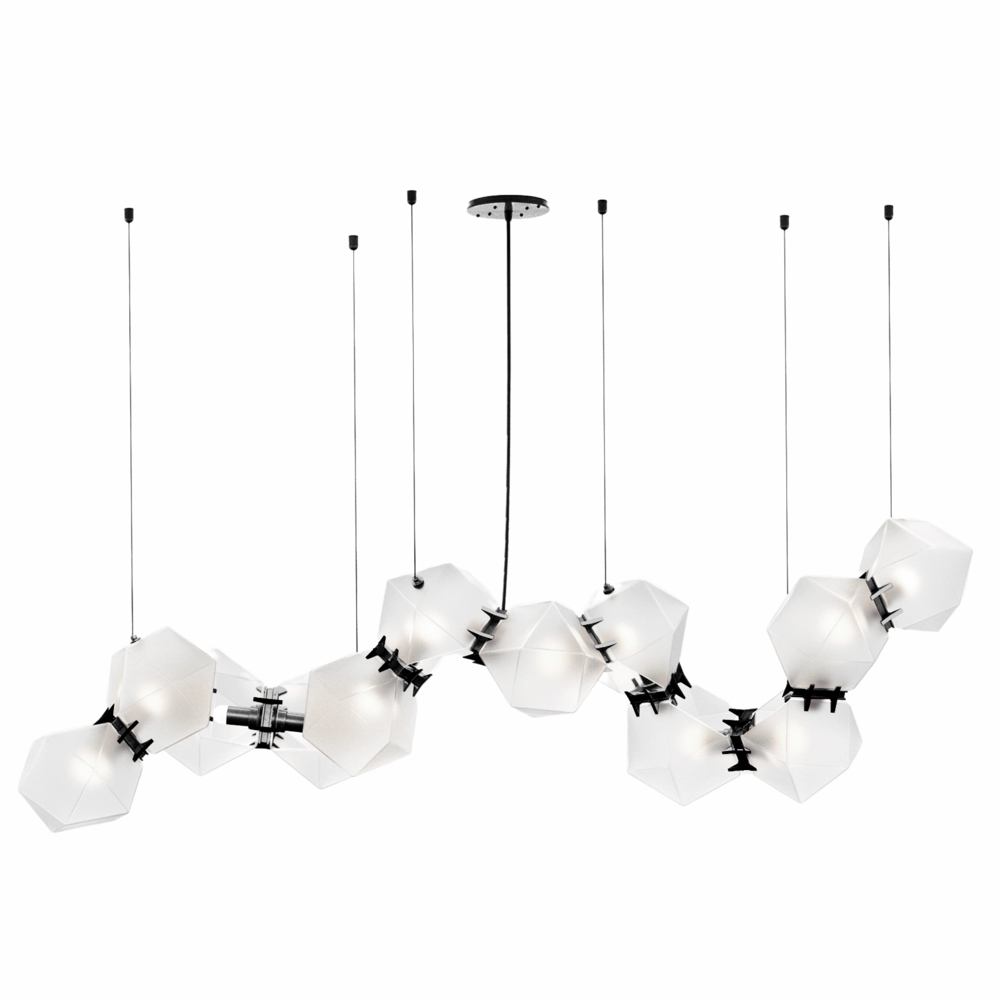 Welles Glass Long Chandelier 12
