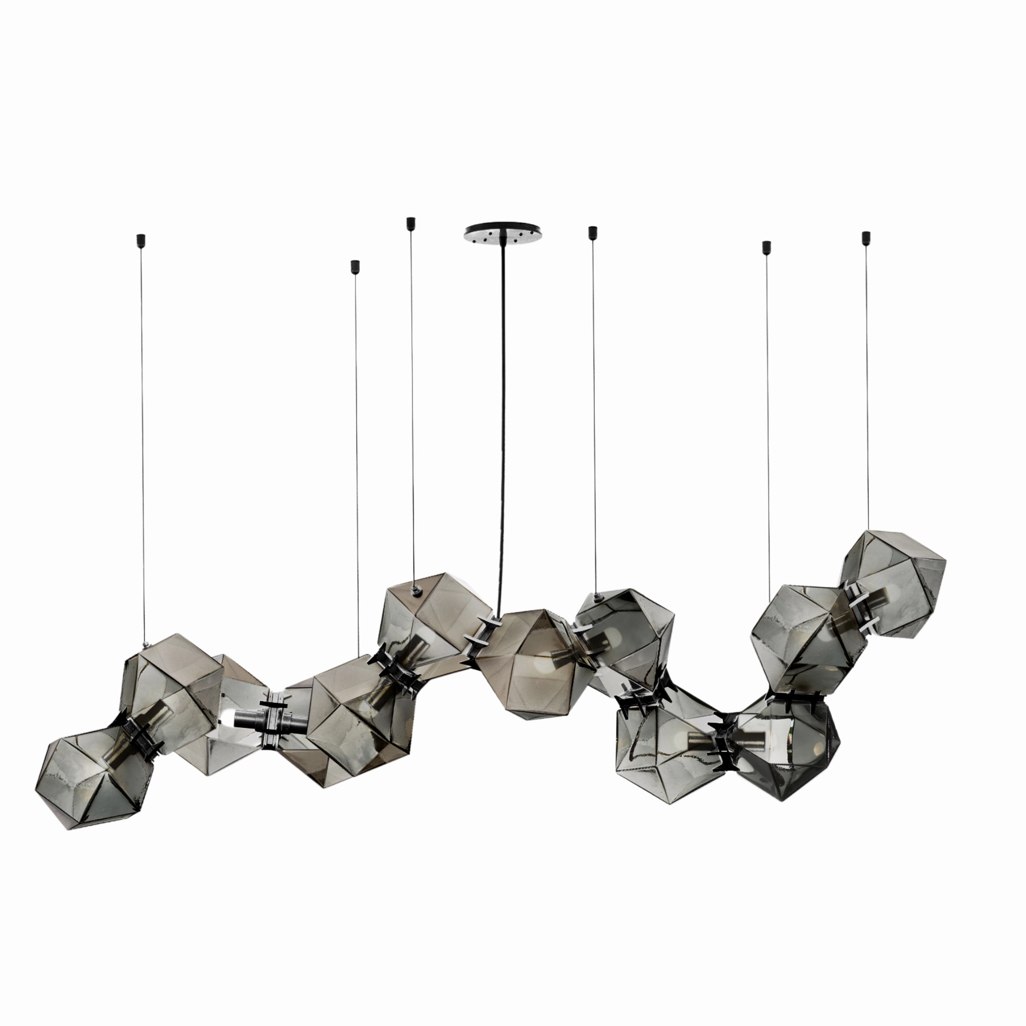 Welles Glass Long Chandelier 12