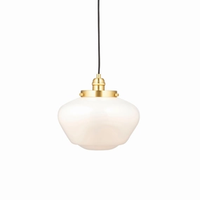 Westbourne Brass Pendant Ceiling Light - Opal Glass Shade minimalist ceiling light