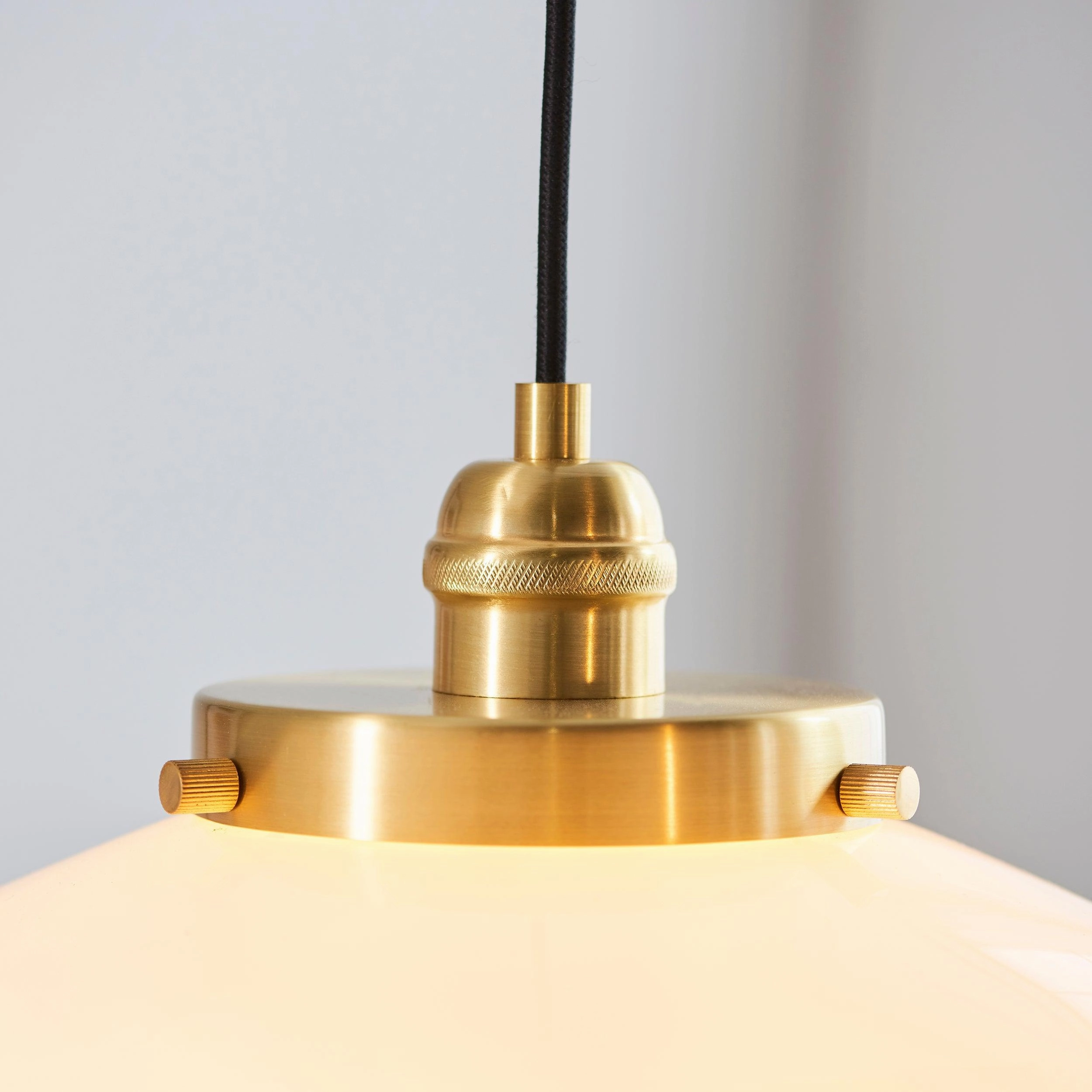 Westbourne Brass Pendant Ceiling Light - Opal Glass Shade