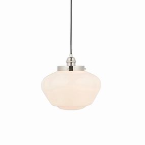 Westbourne Nickel Ceiling Pendant Light - Opal Glass Shade minimalist ceiling light