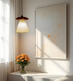 Whirl Brown Wooden Single Hanging Lamp (BULB NOT INCLUDED) contemporary ceiling fixture