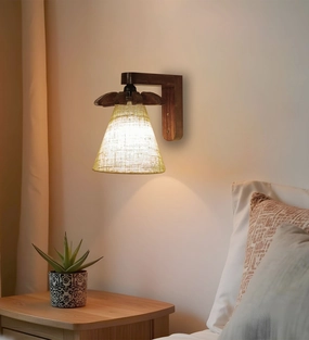 Whirl Brown Wooden Wall Light (BULB NOT INCLUDED) vintage desk lamp