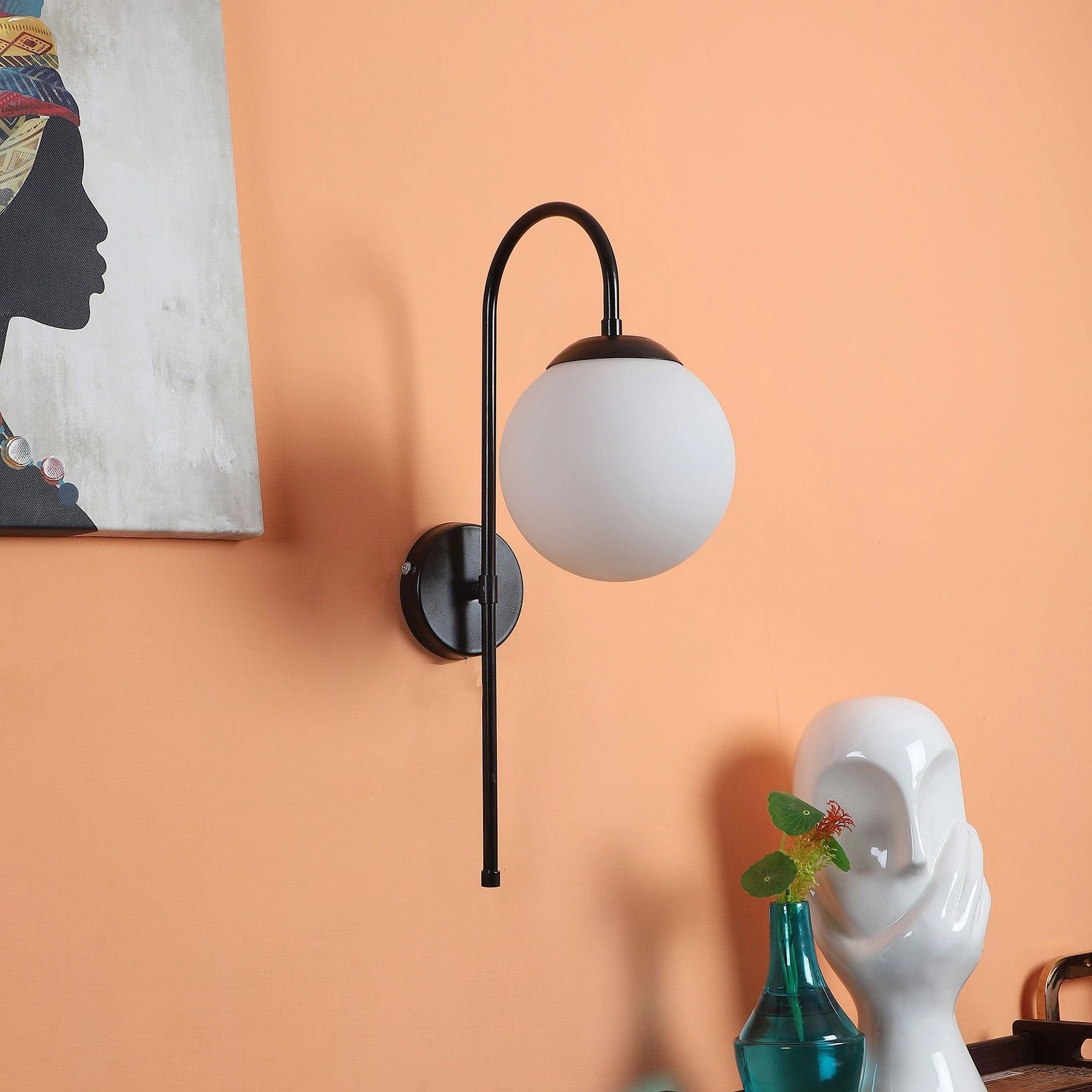 White and Black  Iron Wall Light