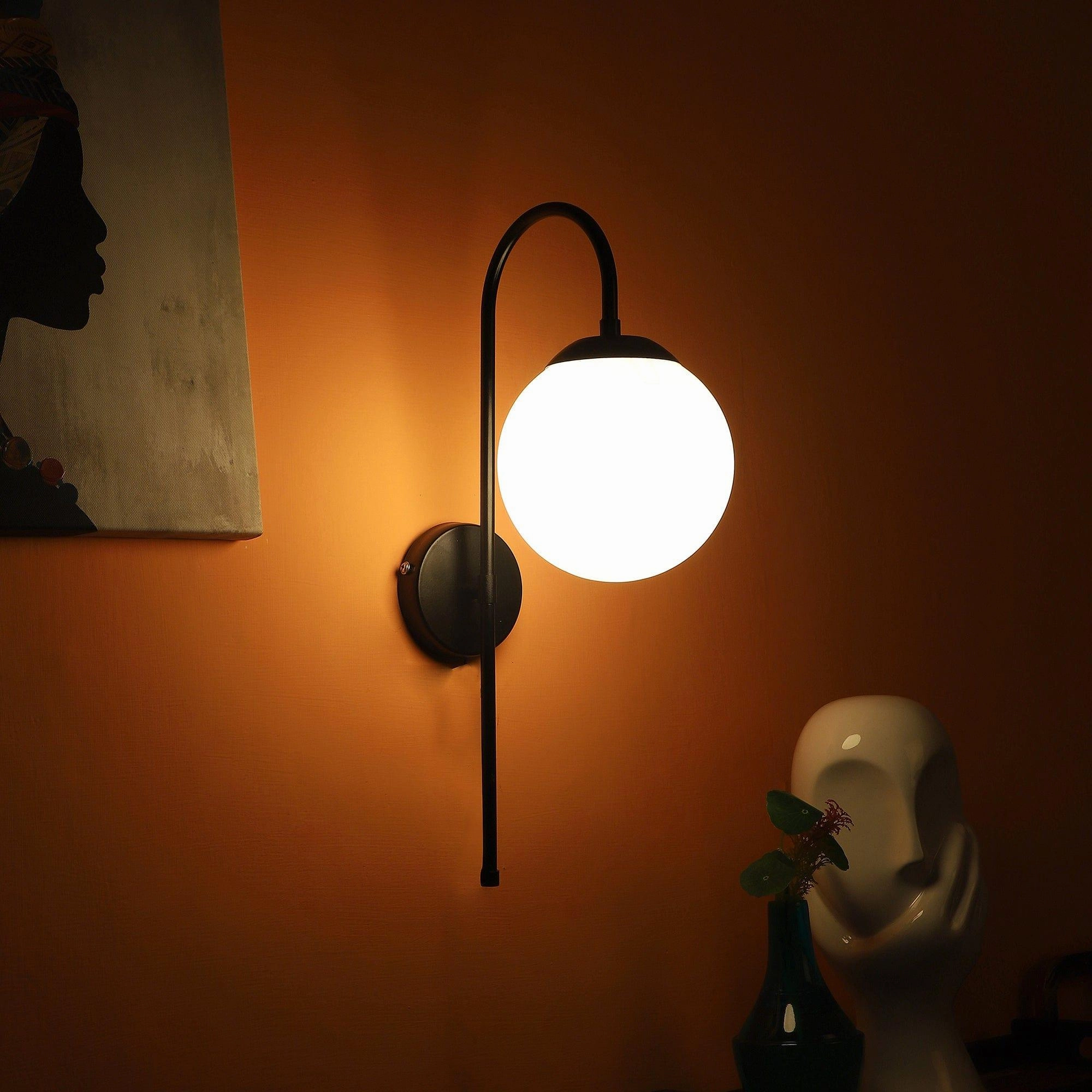 White and Black  Iron Wall Light
