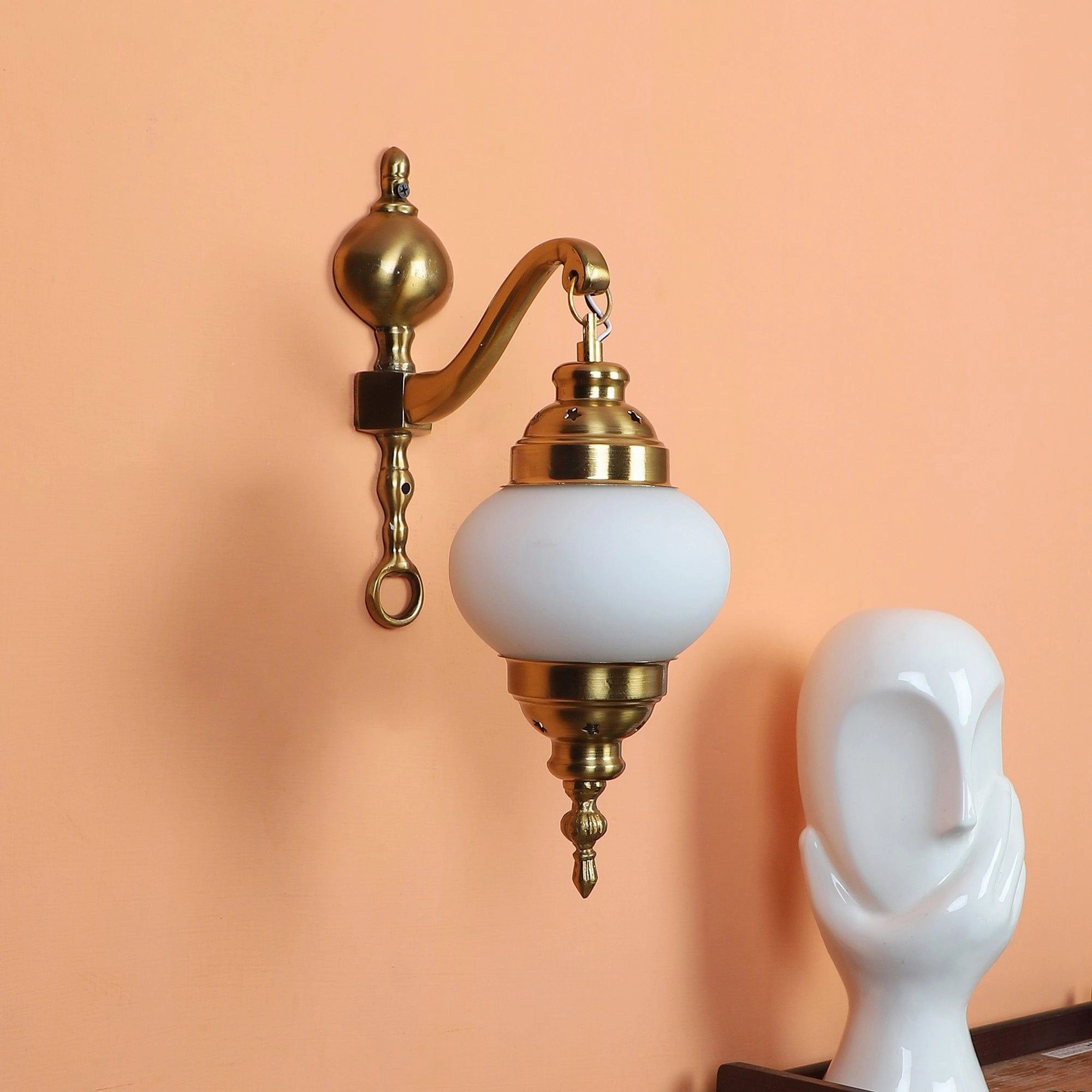 White And Gold Aluminium Single  Wall Lights