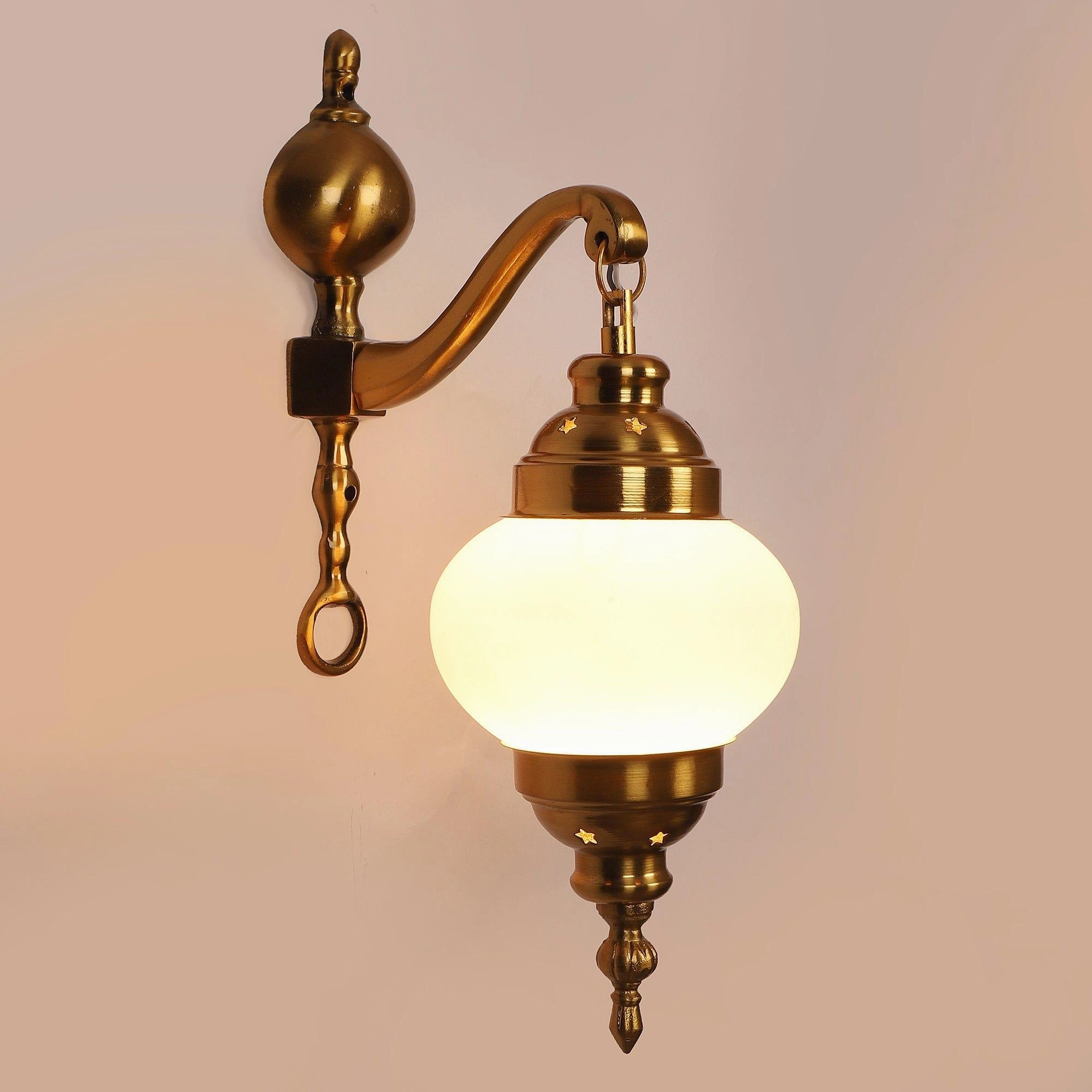 White And Gold Aluminium Single  Wall Lights