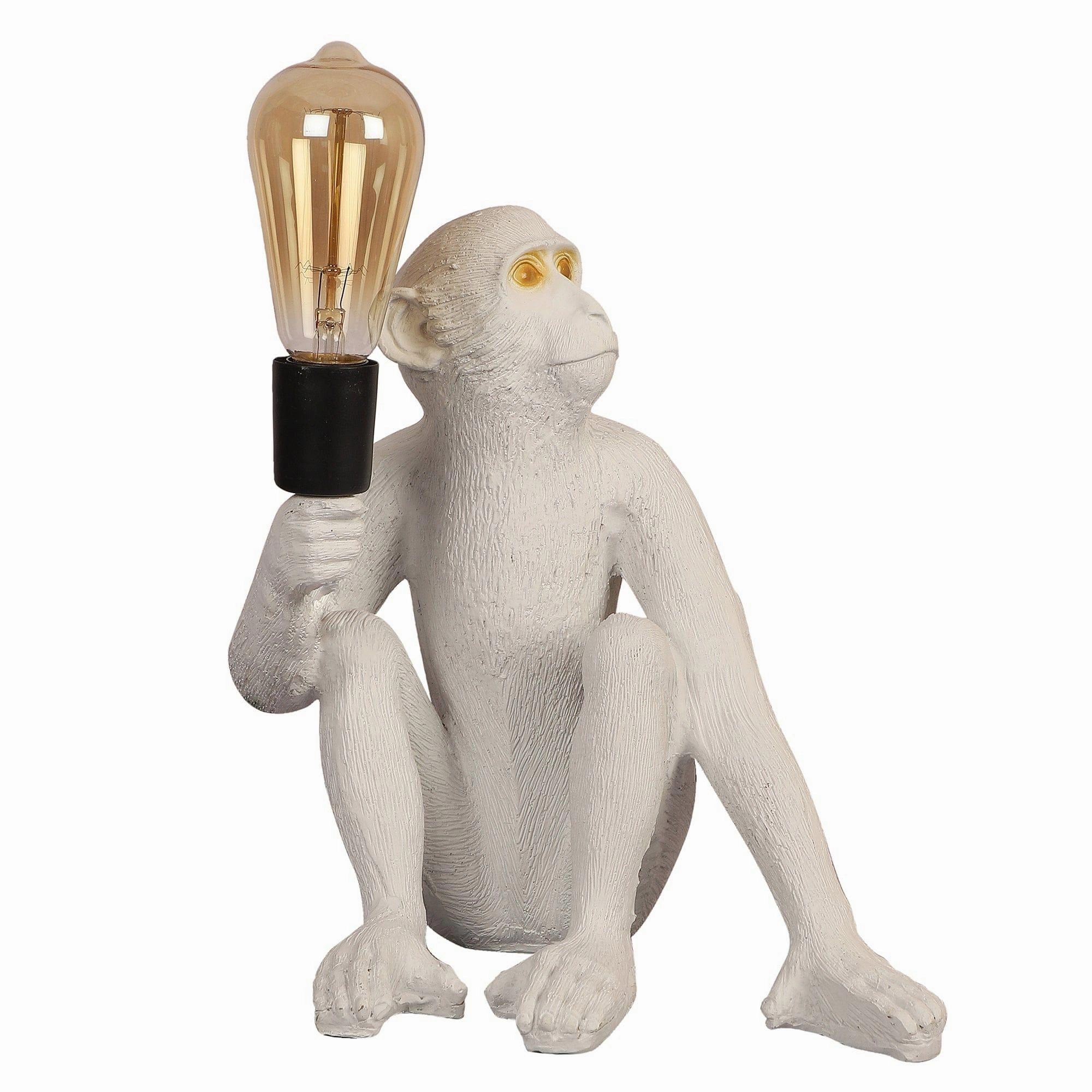 White fiberl Monkey Shape Table Lamp