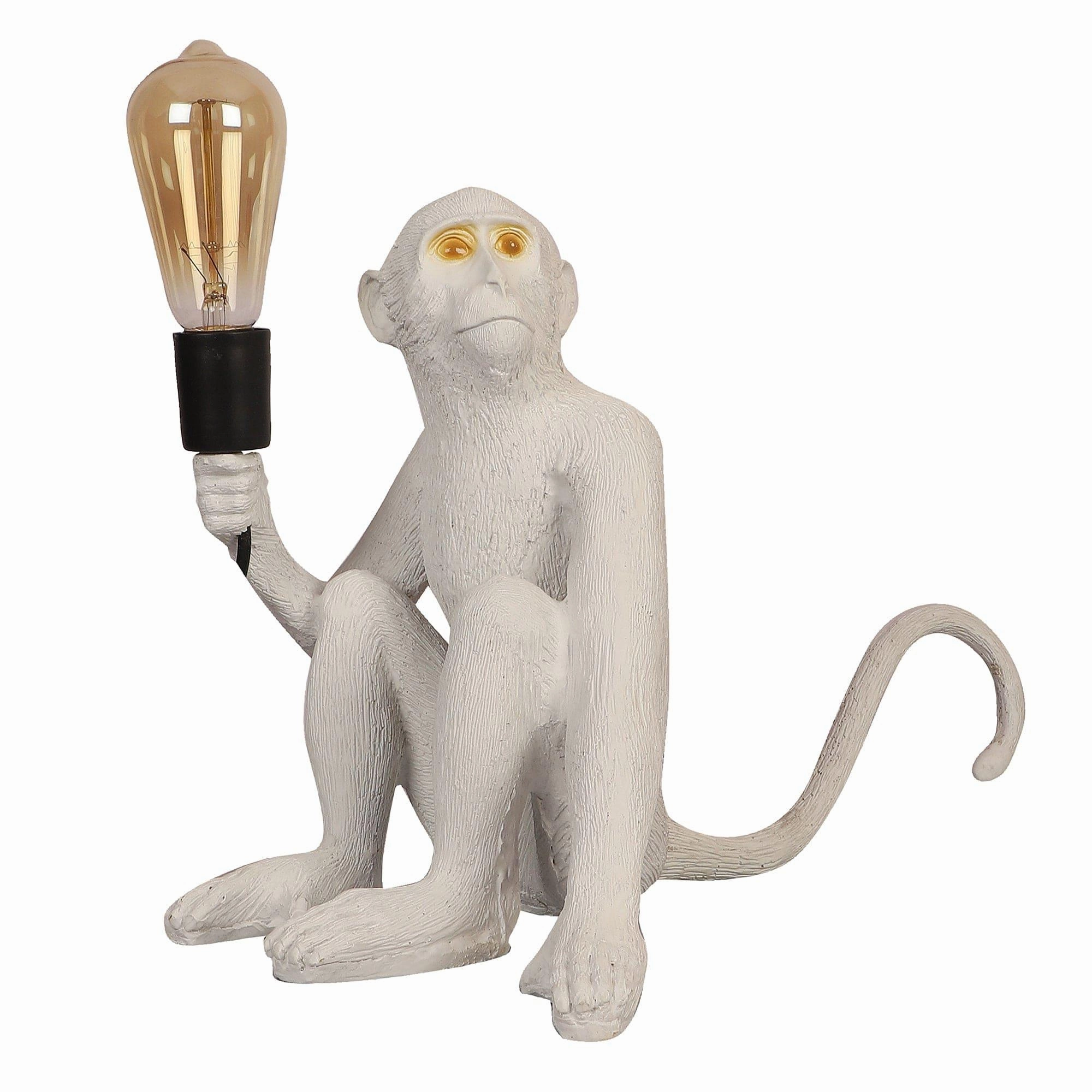 White fiberl Monkey Shape Table Lamp