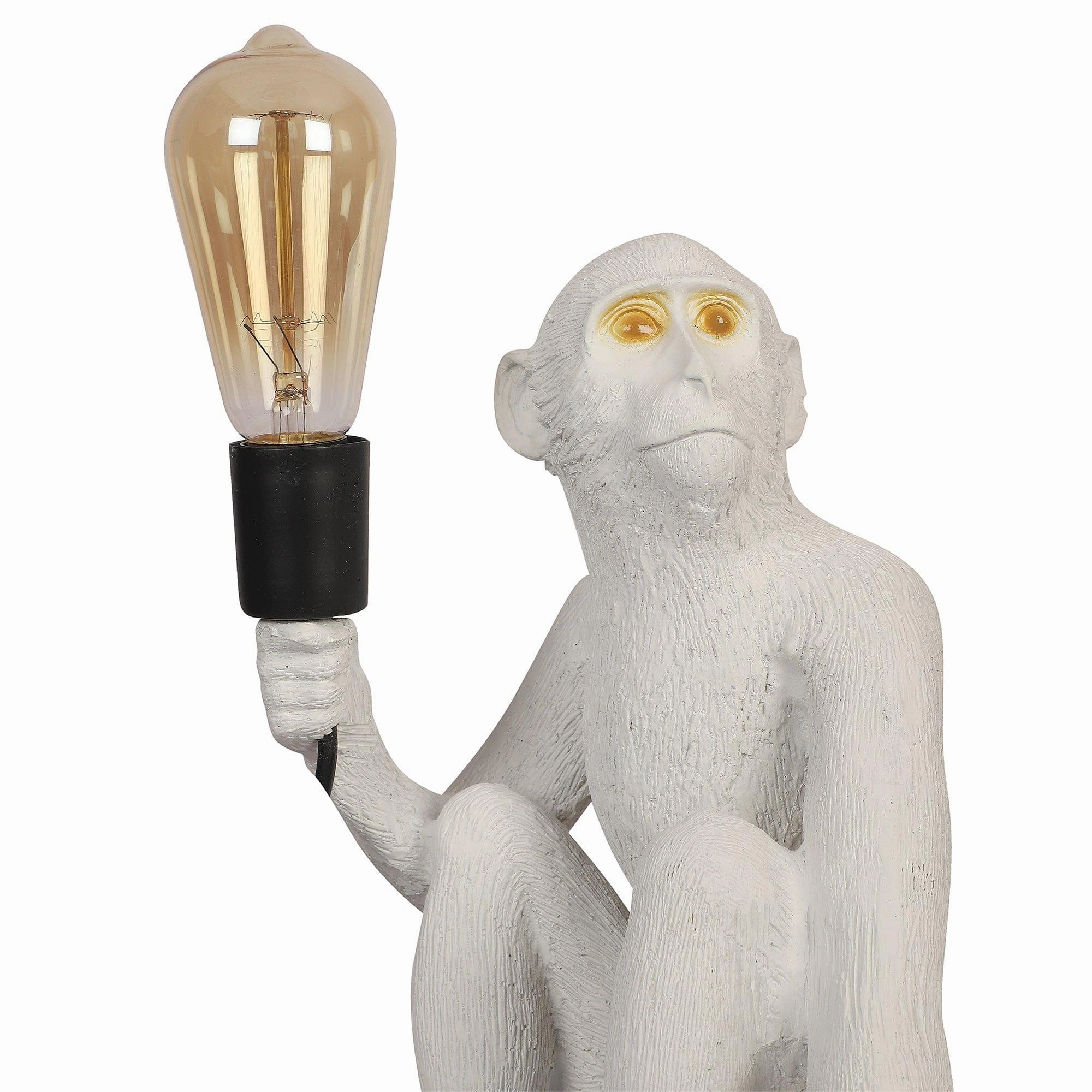 White fiberl Monkey Shape Table Lamp