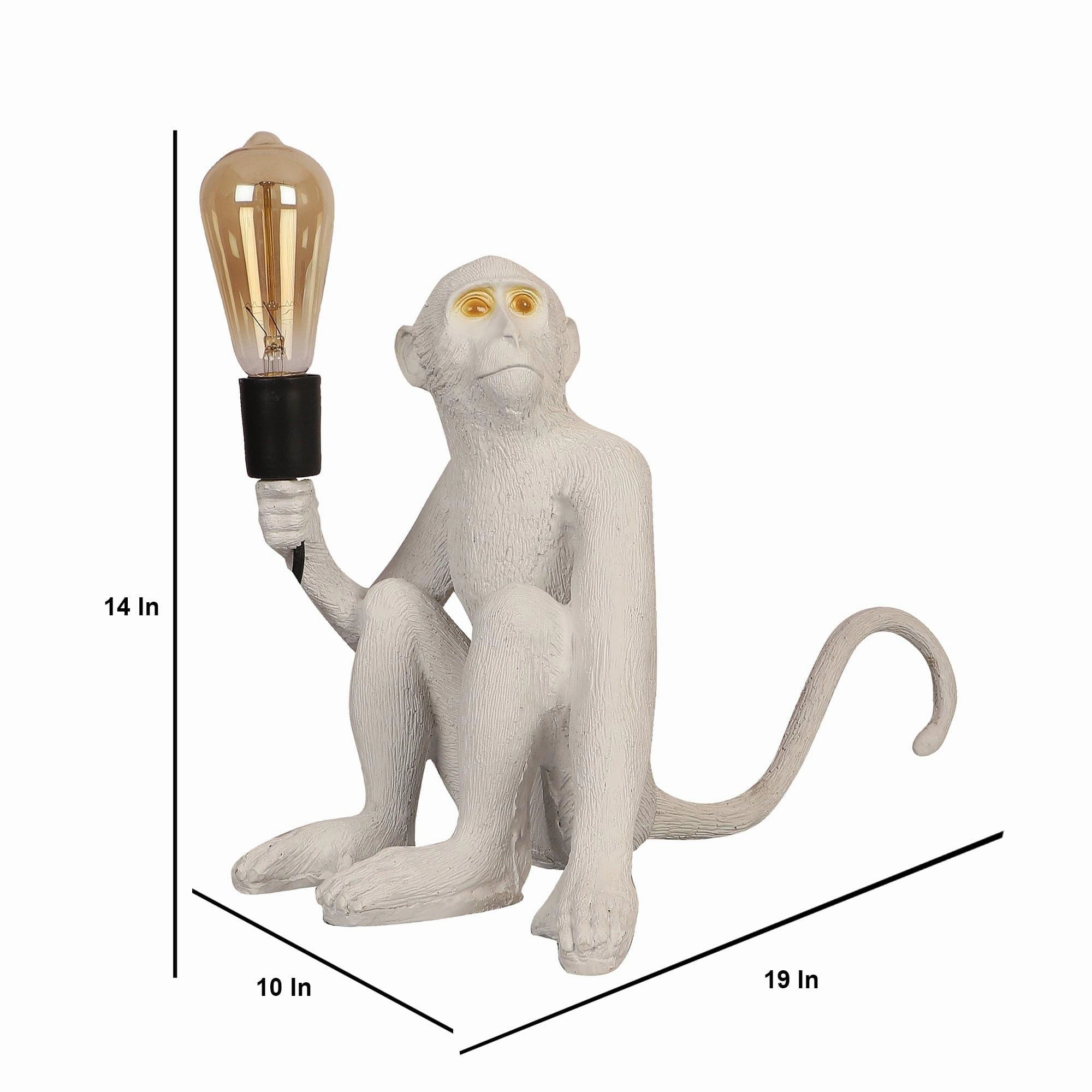 White fiberl Monkey Shape Table Lamp