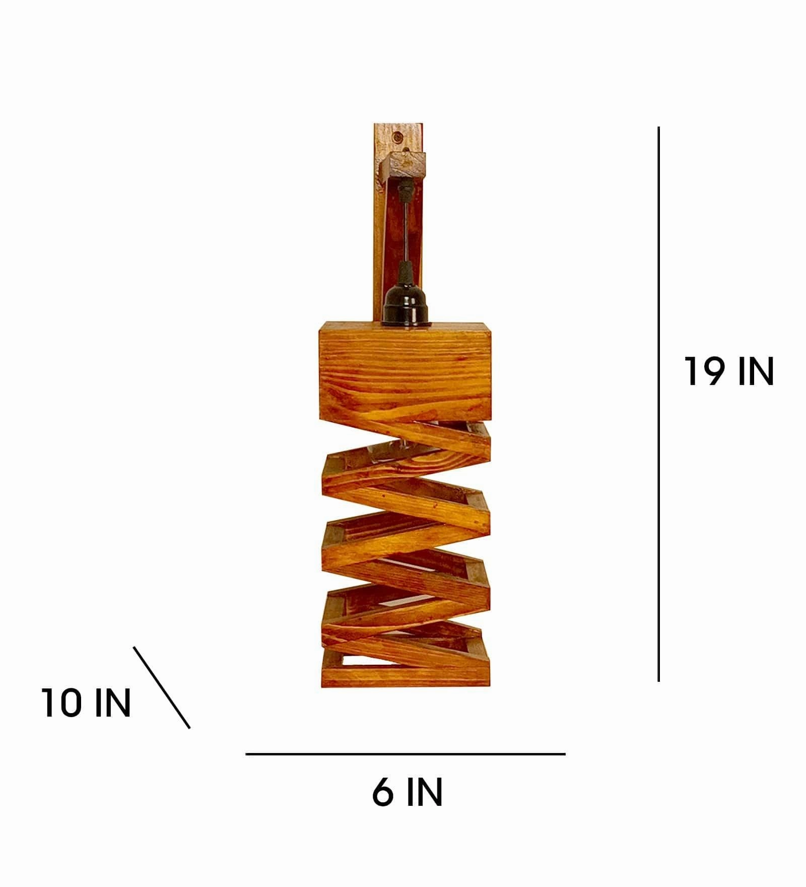 Wiggle L Brown Wooden Wall Light (BULB NOT INCLUDED)