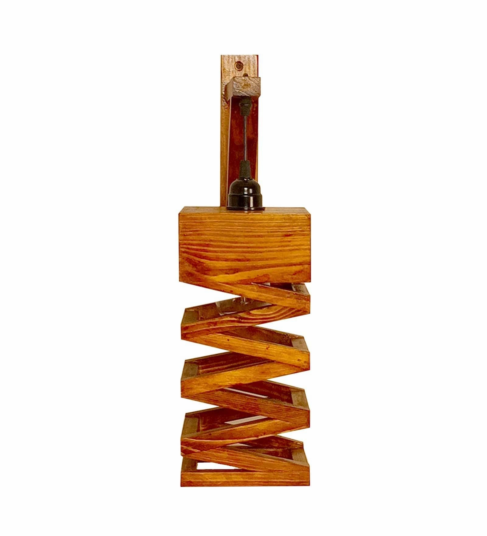 Wiggle L Brown Wooden Wall Light (BULB NOT INCLUDED)