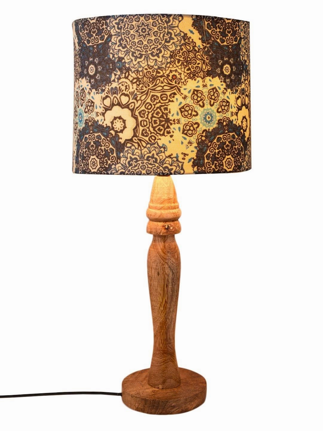 Wooden Batik Print Lamp