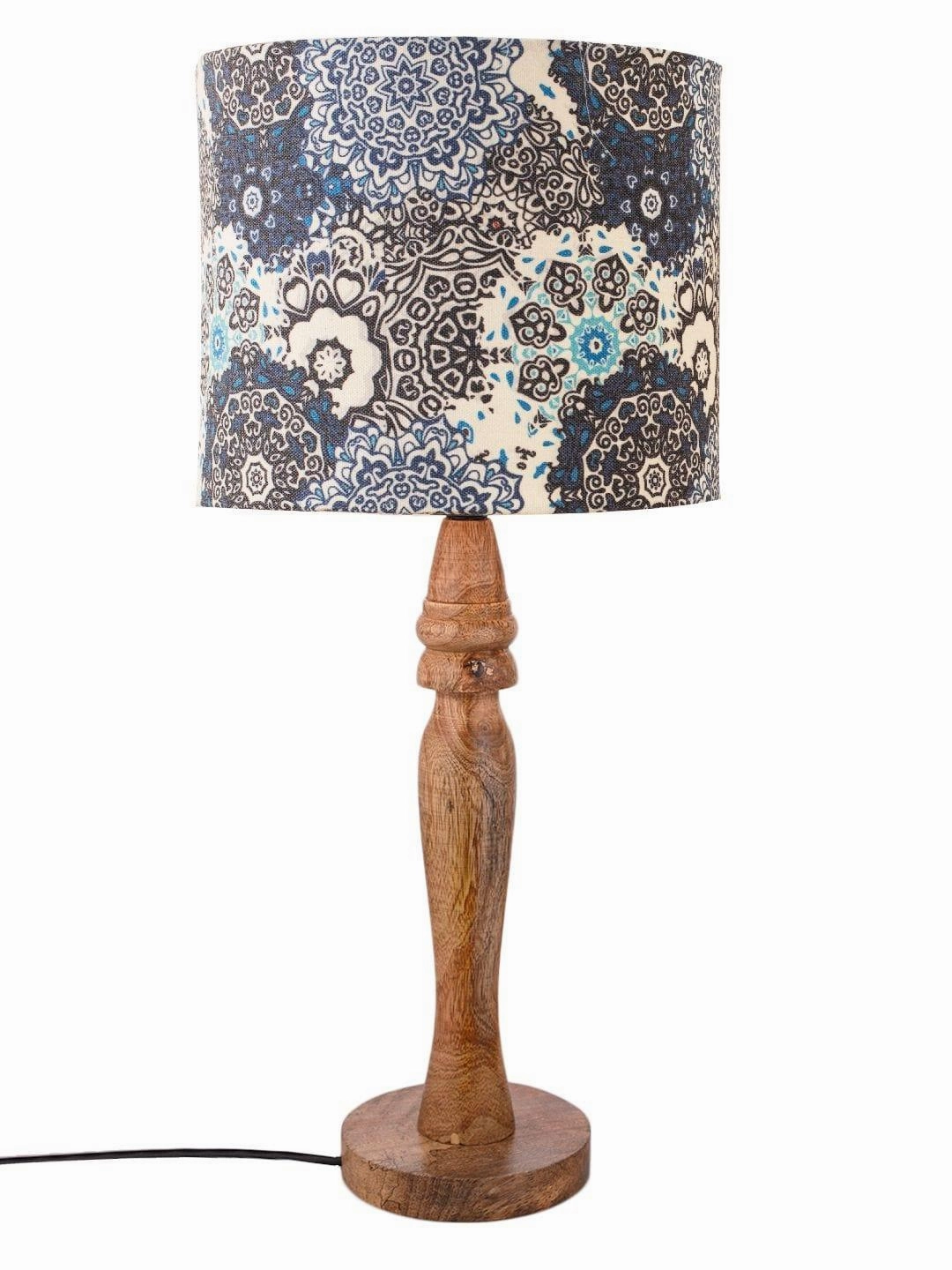 Wooden Batik Print Lamp