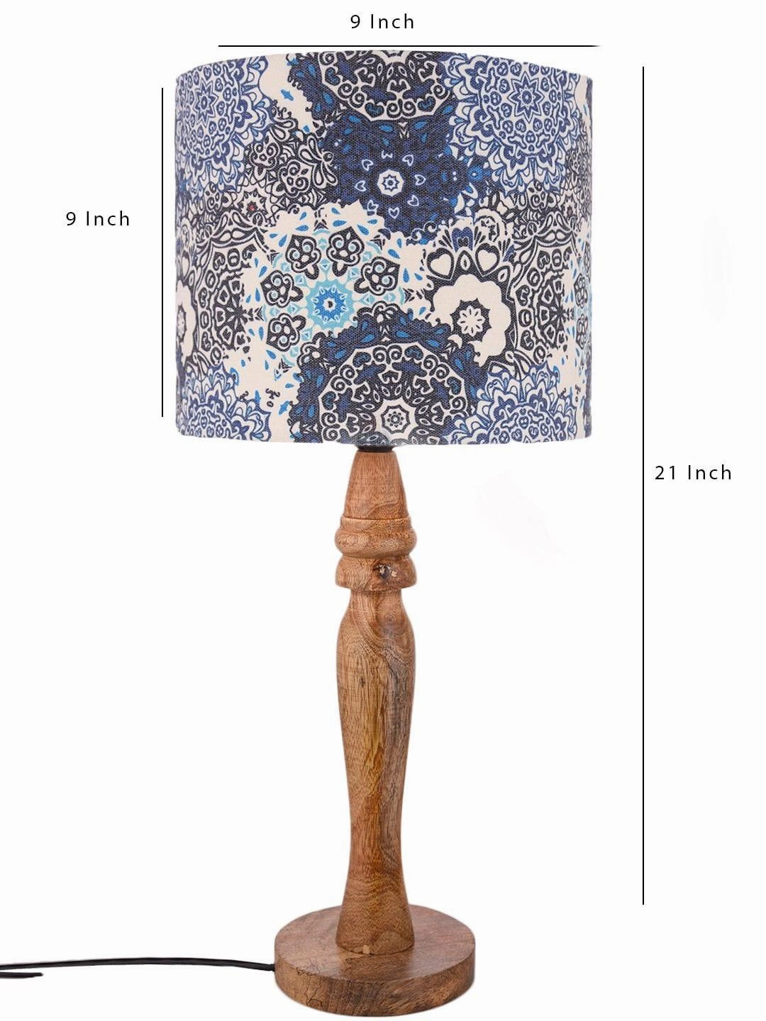 Wooden Batik Print Lamp