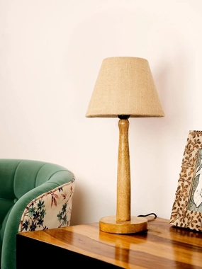 Wooden Brown Lamp with Taper Brown Jute Shade Louis Poulsen chandelier