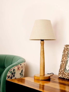 Wooden Brown Lamp with Taper White Jute Shade Louis Poulsen chandelier