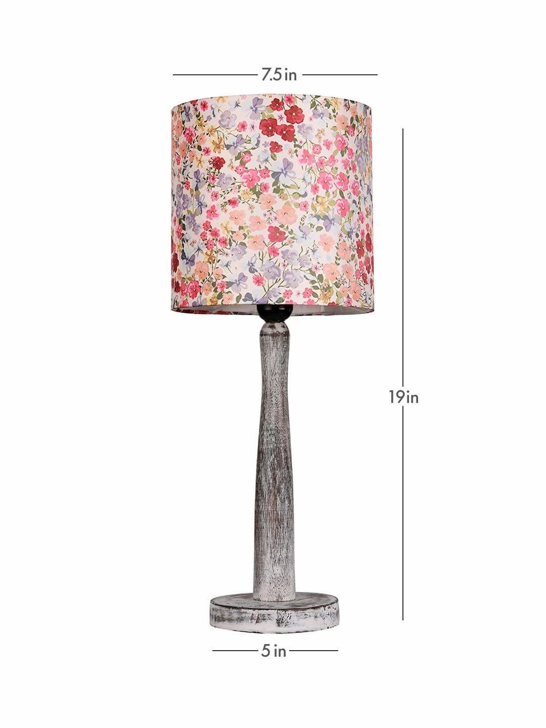 Wooden Brown Log Lamp with Green Chaos Shade