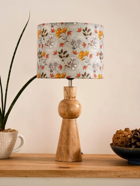 Wooden Skirt Lamp with Multicolor Gardenia Shade Louis Poulsen chandelier