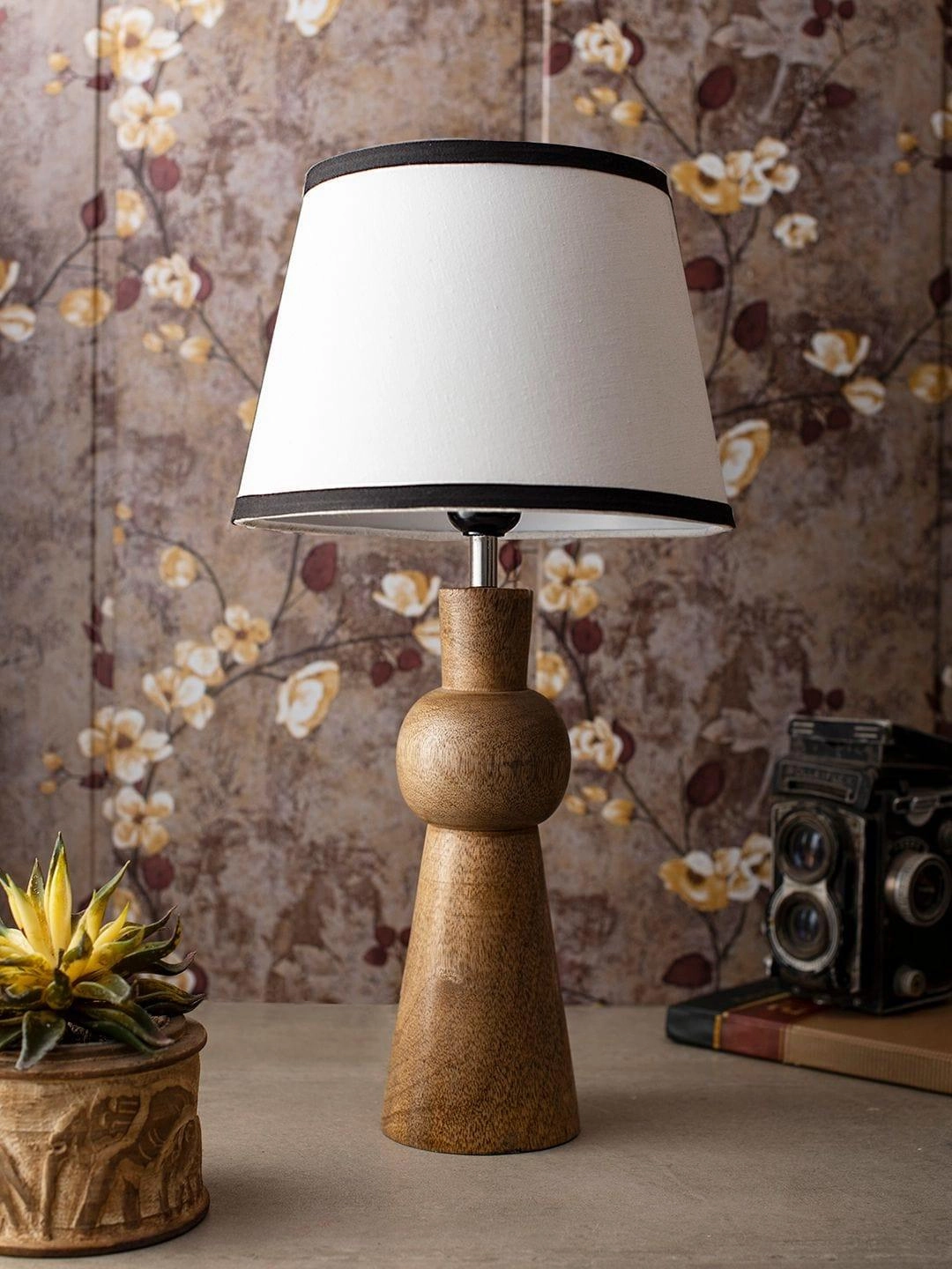 Wooden Skirt Lamp with White Cotton Shade Louis Poulsen chandelier