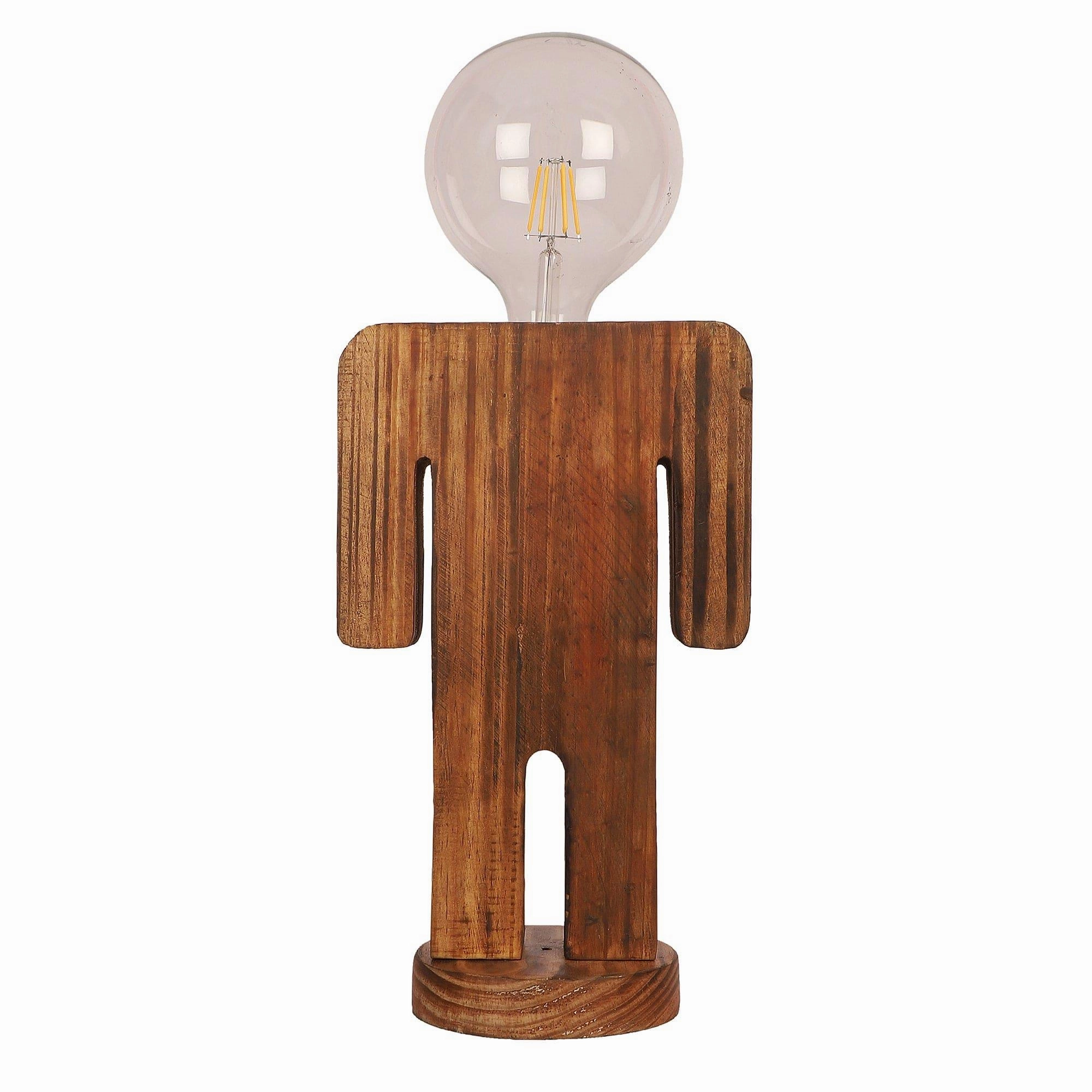 Wooden Table Lamp  Natural Wood