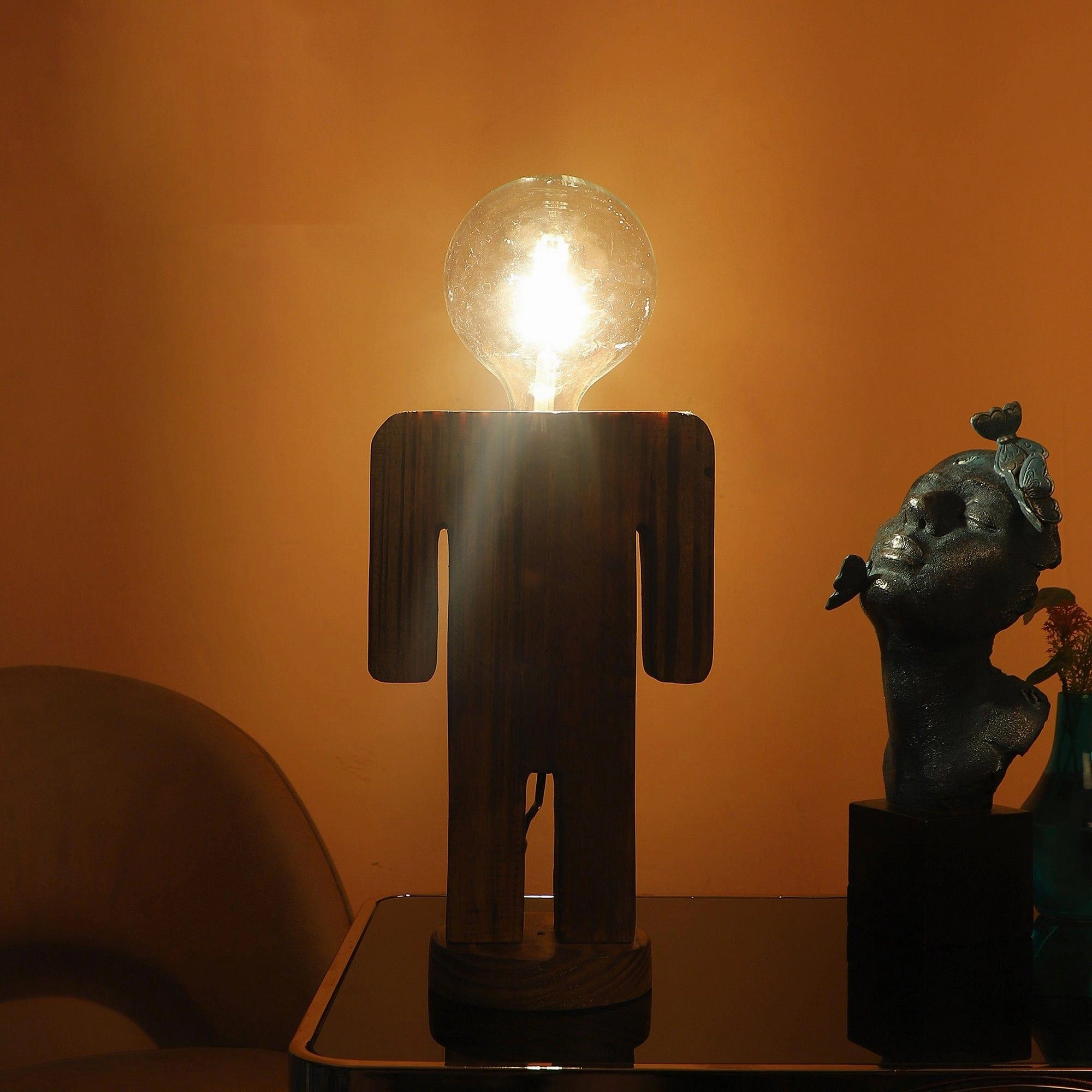 Wooden Table Lamp  Natural Wood