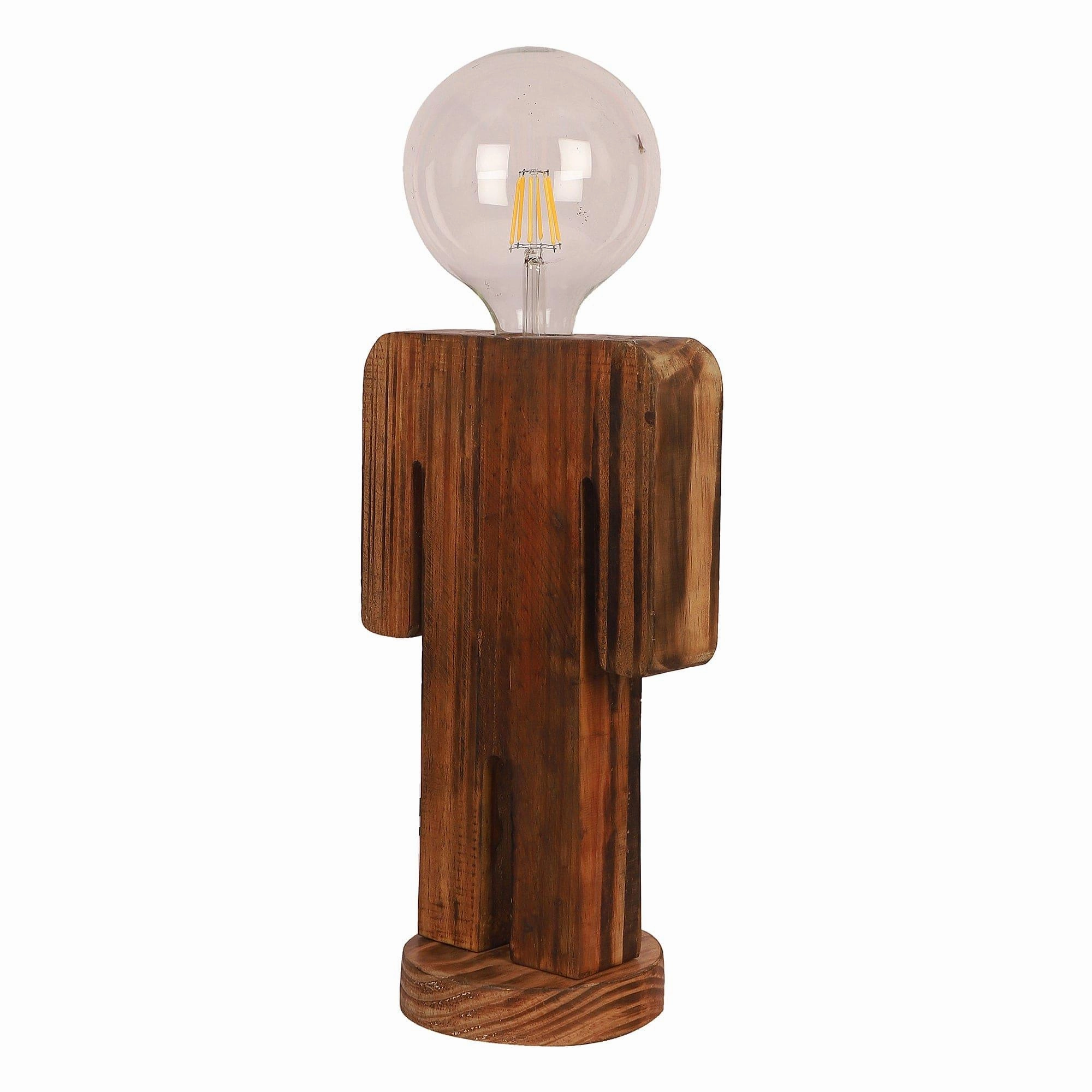 Wooden Table Lamp  Natural Wood