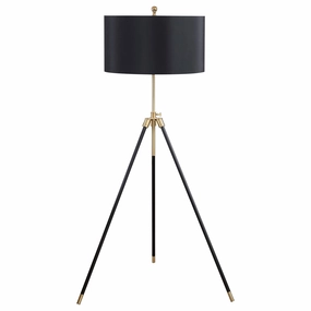 Zabka Tripod Floor Lamp Black and Gold mini decorative bulb