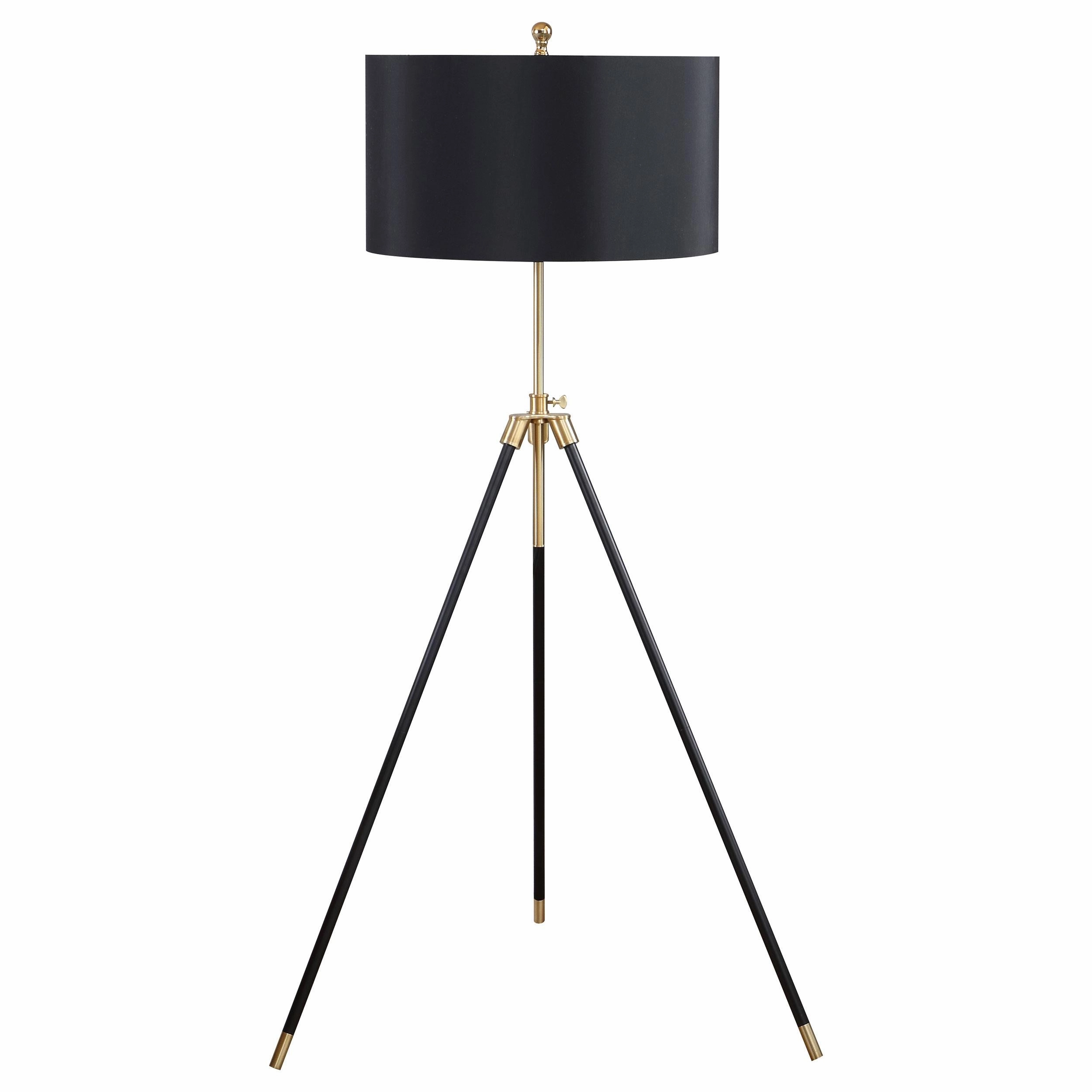 Zabka Tripod Floor Lamp Black and Gold mini decorative bulb