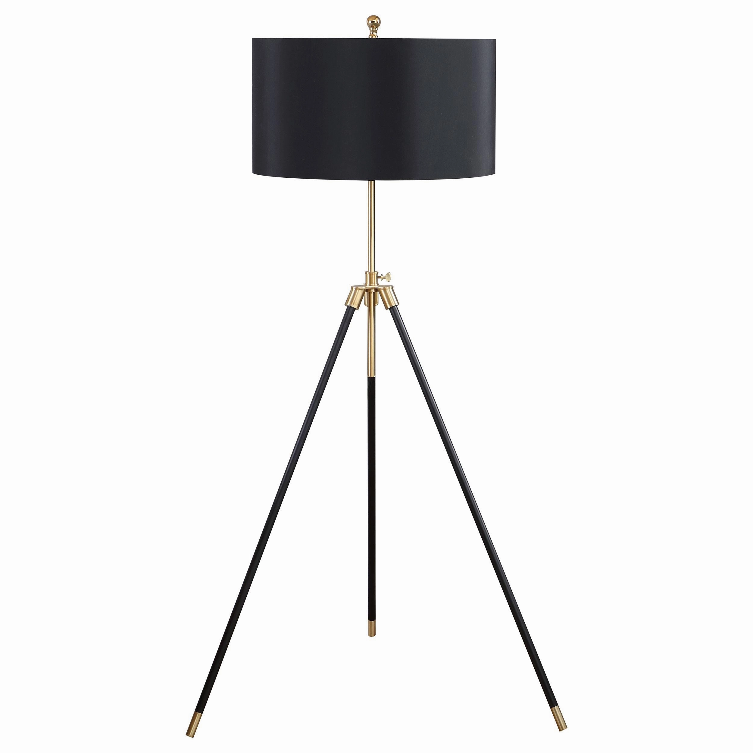Zabka Tripod Floor Lamp Black and Gold mini decorative bulb