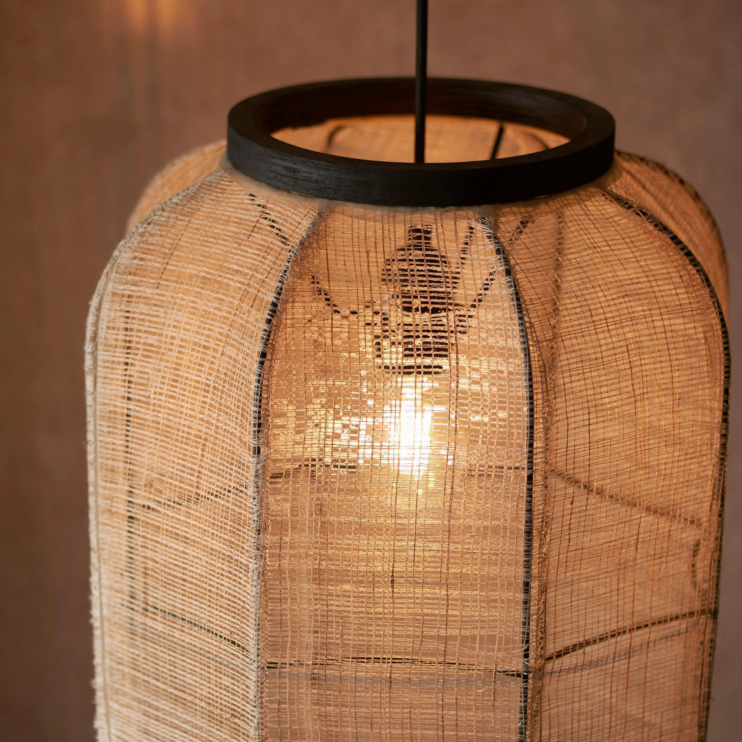 Zaire Natural Linen Adjustable Ceiling Pendant
