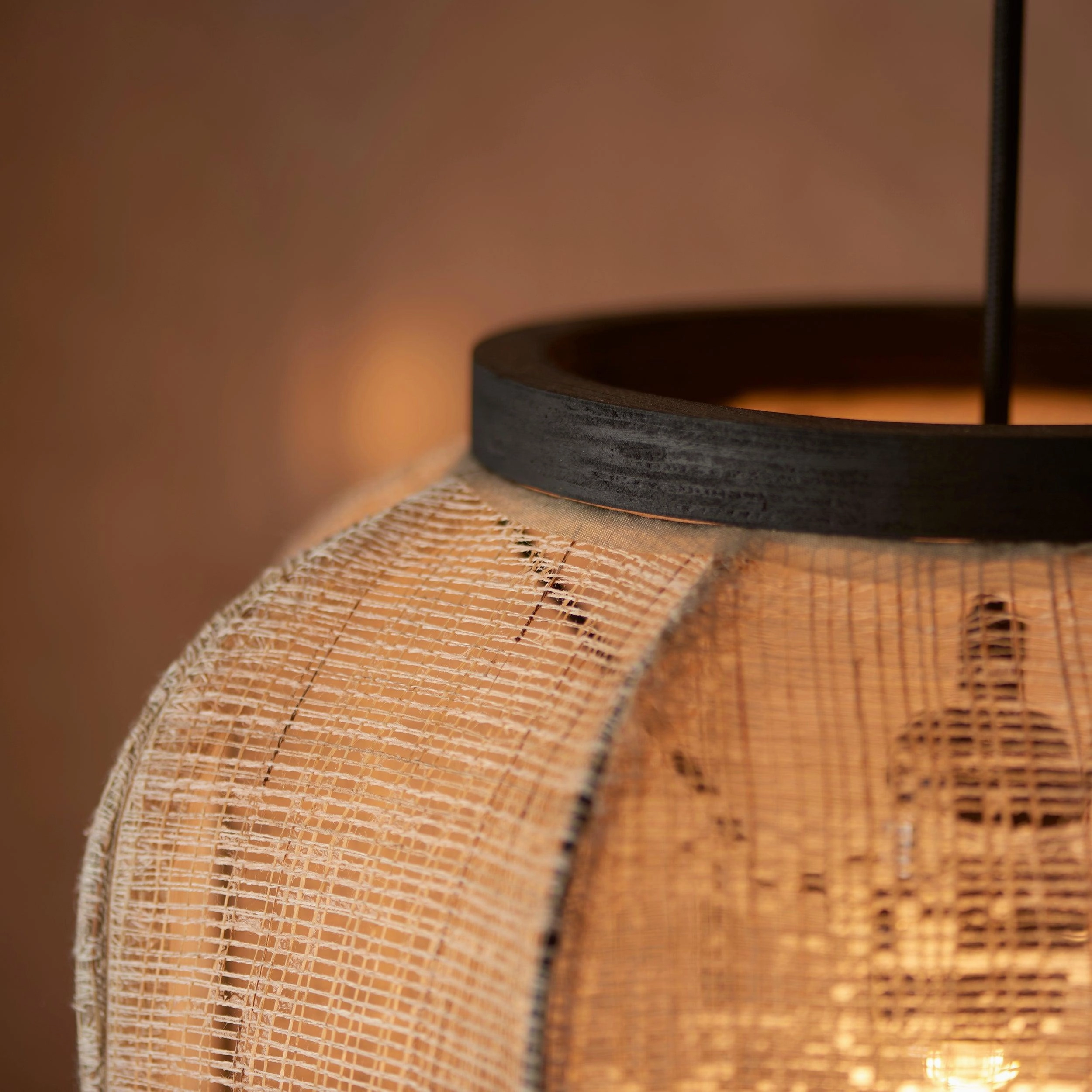 Zaire Natural Linen Adjustable Ceiling Pendant