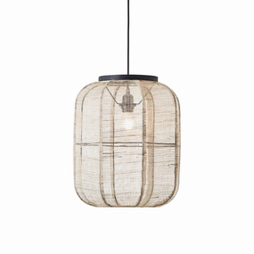 Zaire Natural Linen Adjustable Ceiling Pendant minimalist ceiling light