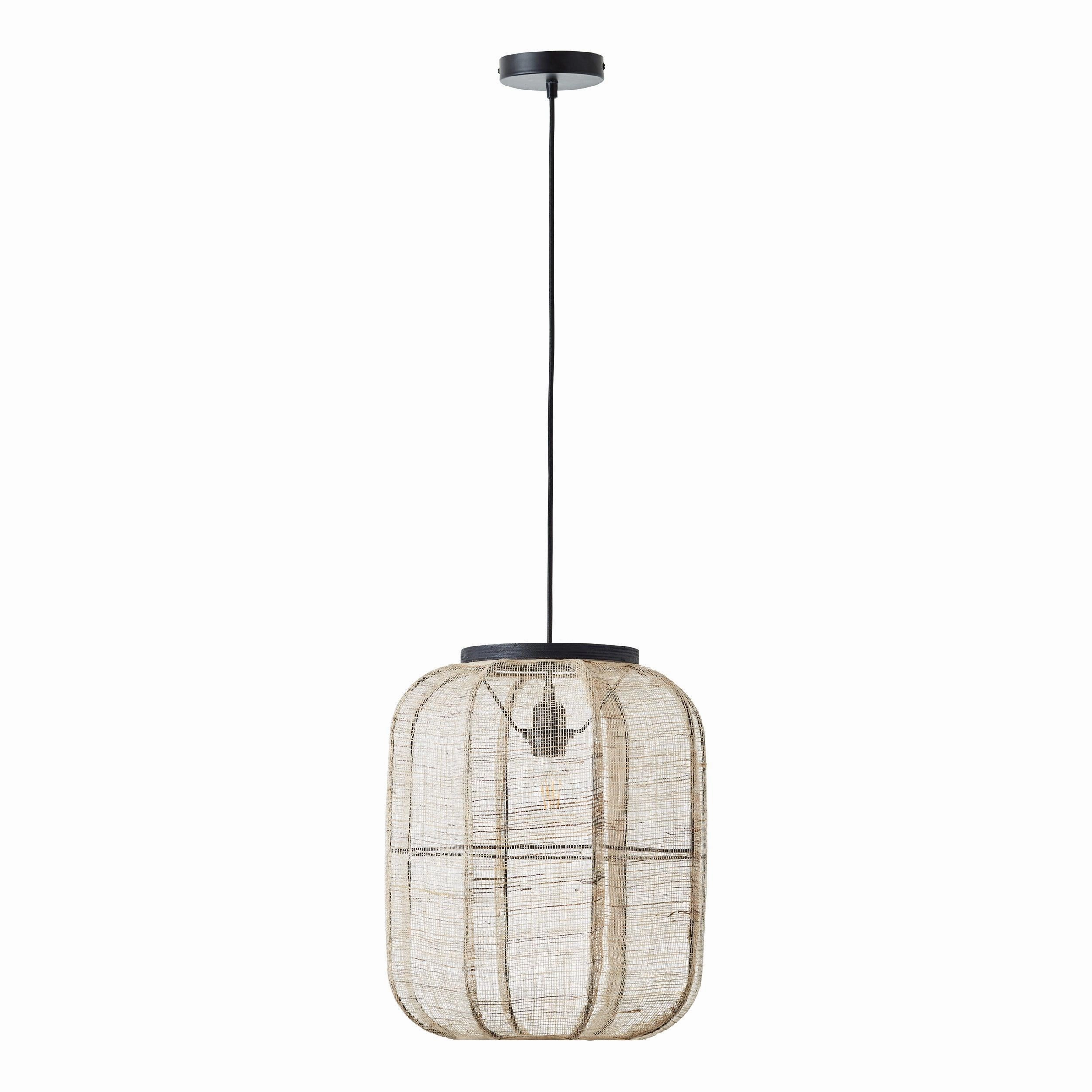 Zaire Natural Linen Adjustable Ceiling Pendant