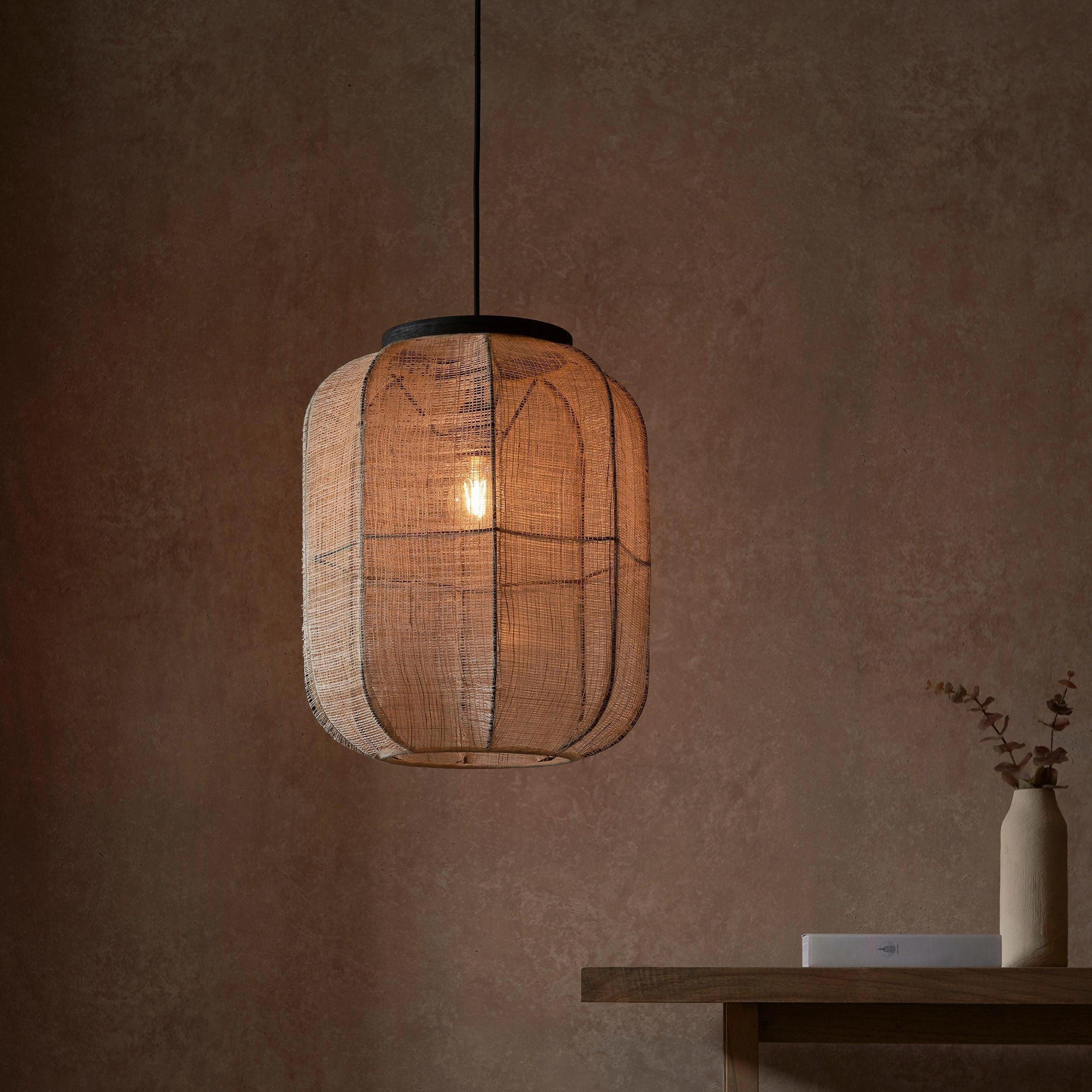 Zaire Natural Linen Adjustable Ceiling Pendant